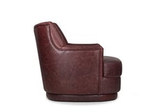 Plum Single Sofa in Faux Leather with Fully Upholstered Legs