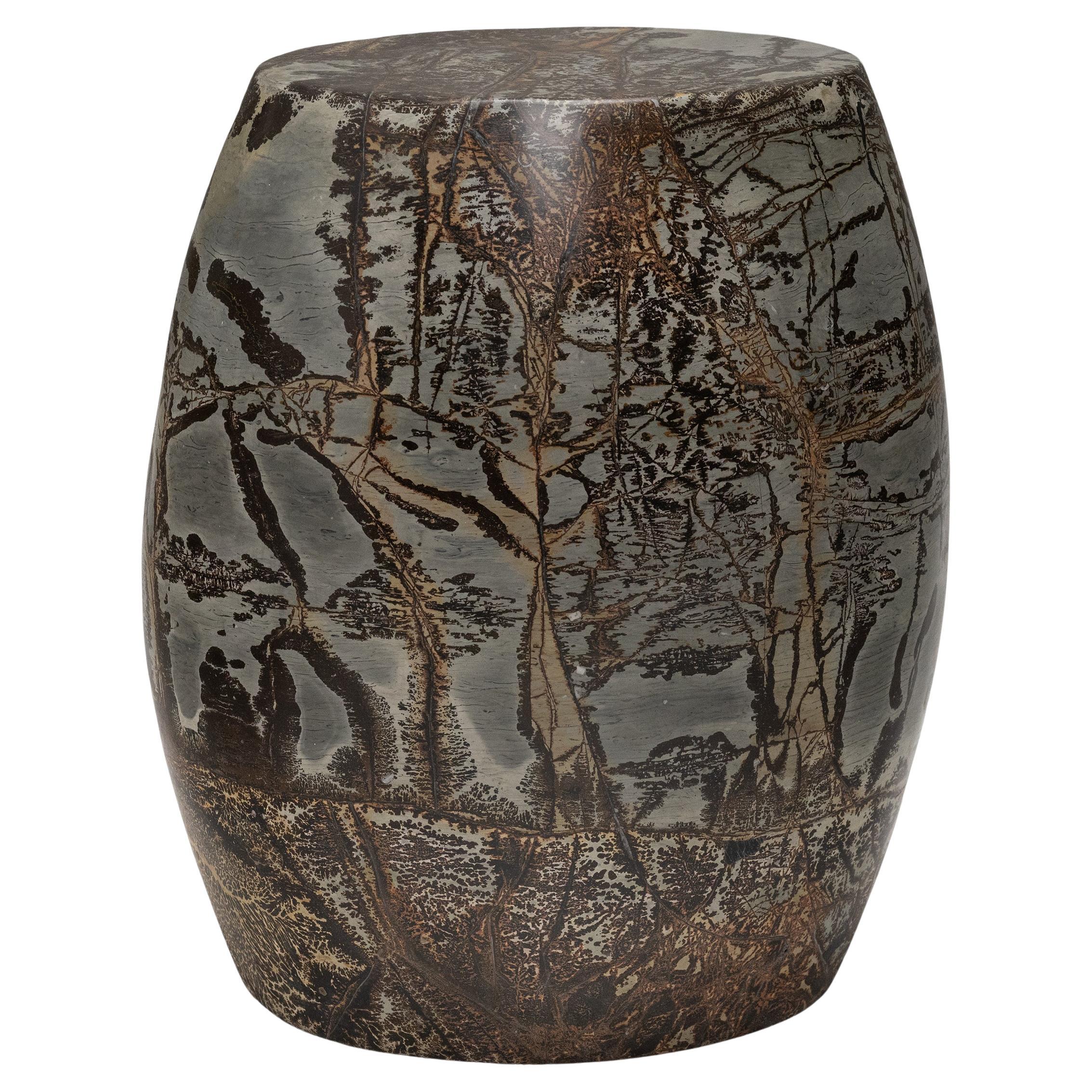 Table tambour en pierre Plum Tree Painting en vente