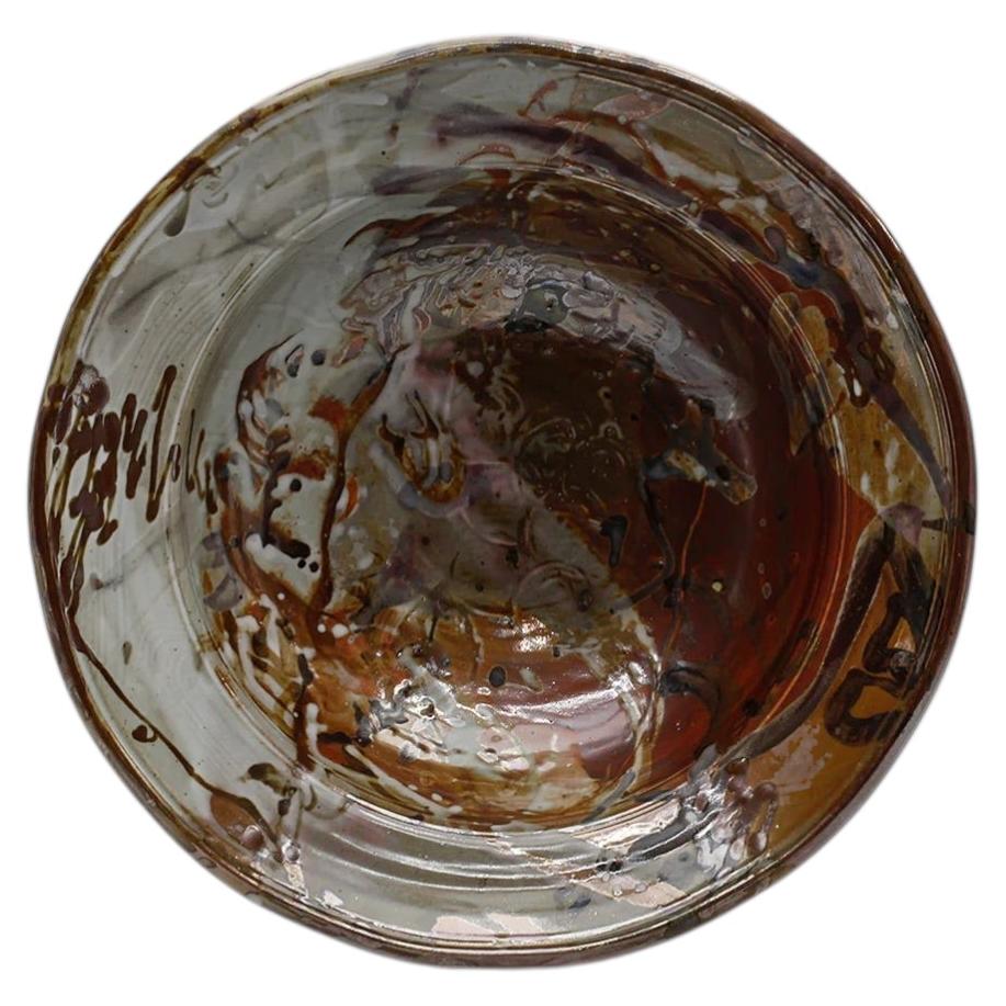 Grand bol de service décoratif de Plum Tree Pottery par John Glicks en vente