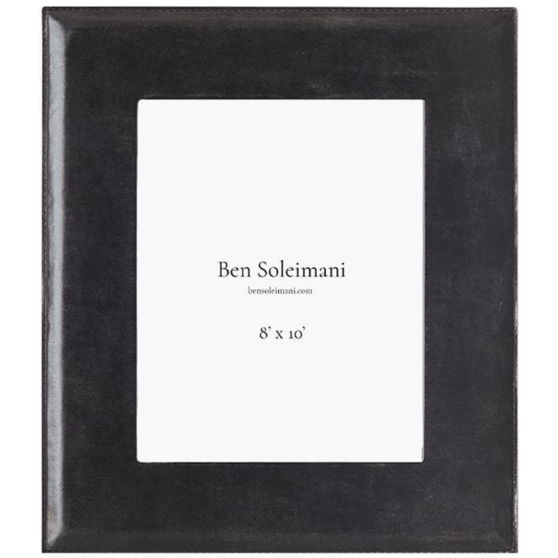 Ben Soleimani Pluma Leather Picture Frame - Carbon 8" x 10" For Sale