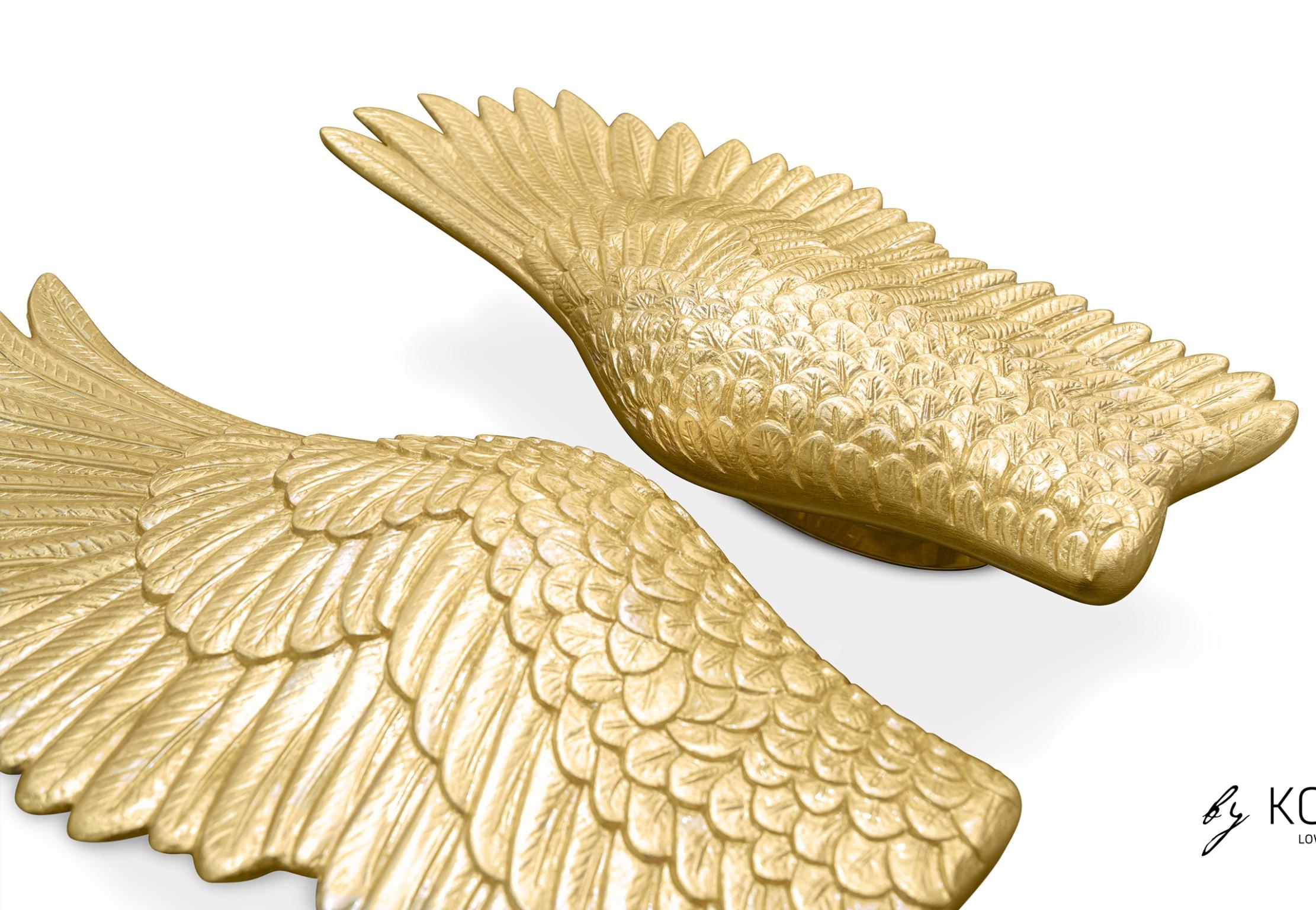 Contemporary Pluma Sconce in Gold Leaf For Sale