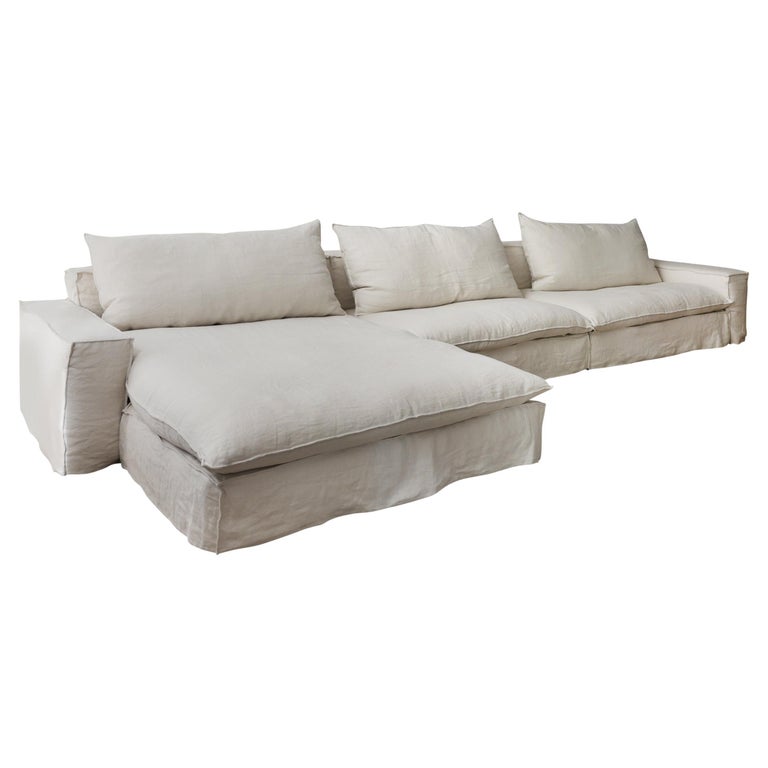 Pluma Sofa Set in Linen Color Fabric Upholstery For Sale at 1stDibs | sofas  de plumas, sofa de pluma