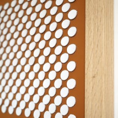 Plumage, a Piece of 3D Sculptural Tan with White Leather Wall Art