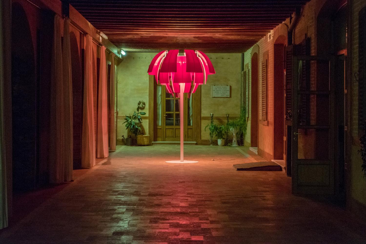Italian Plumage XL Fabric Floor Lamp For Sale