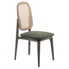 Plume Ash Wood With Vienna Straw Backrest and Green Cushion Chair