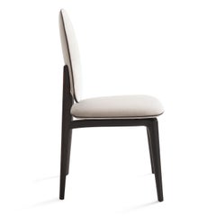 Plume Eschenholz mit weißer Lederpolsterung Stuhl