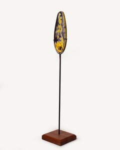 Minimalist Plume Blown Glass Sculpture by Xavier Le Normand, France