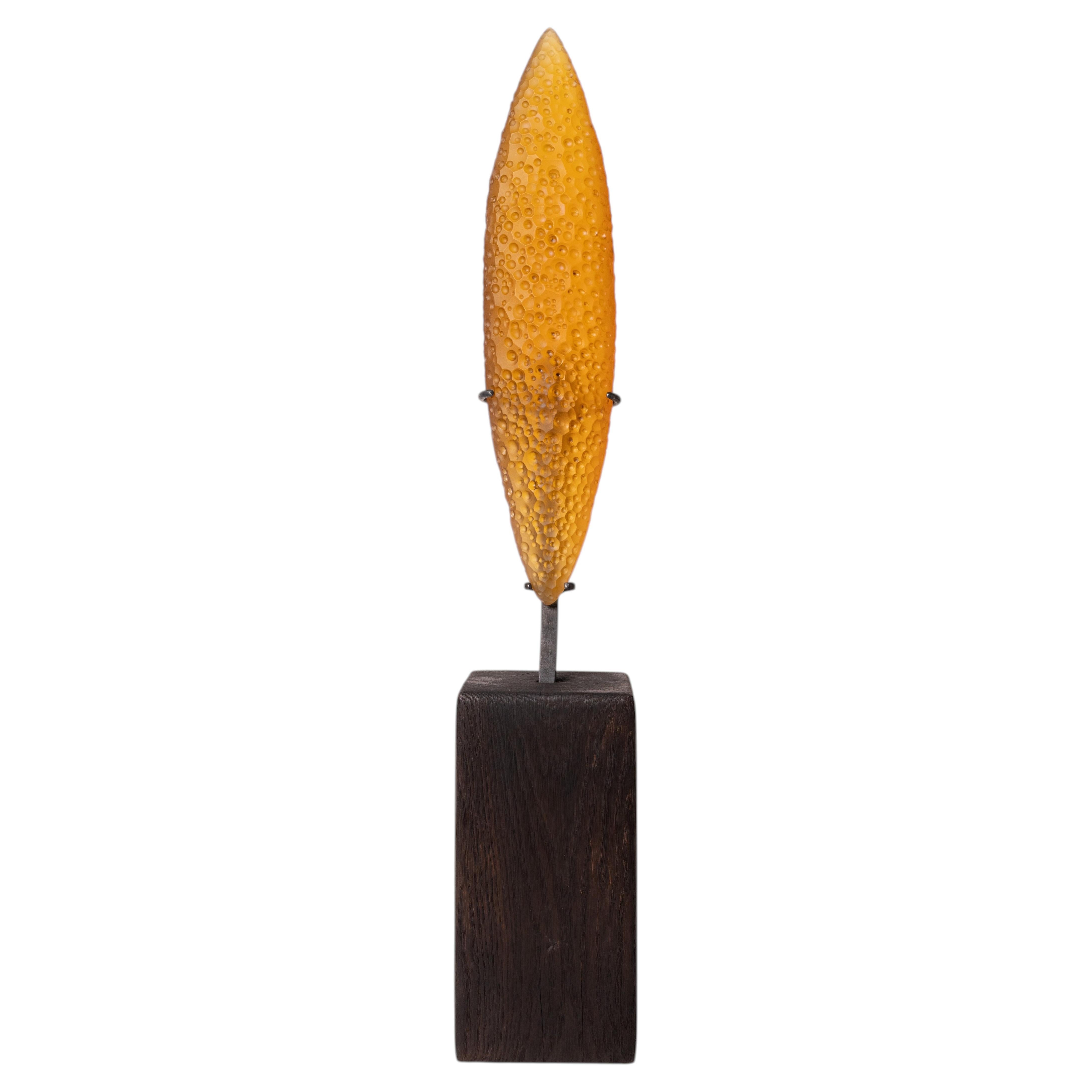 Minimalist Plume Blown Glass Sculpture by Xavier Le Normand, France For Sale