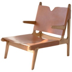 Plume Chair by Sun at Six, Sienna Midcentury Lounge Chair in Wood, Leather
