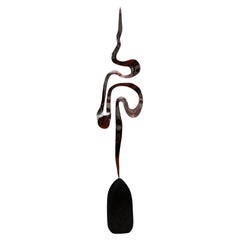 Plume I Stainless Steel and Charred Wood Abstract Sculpture by Sol Bailey Barker