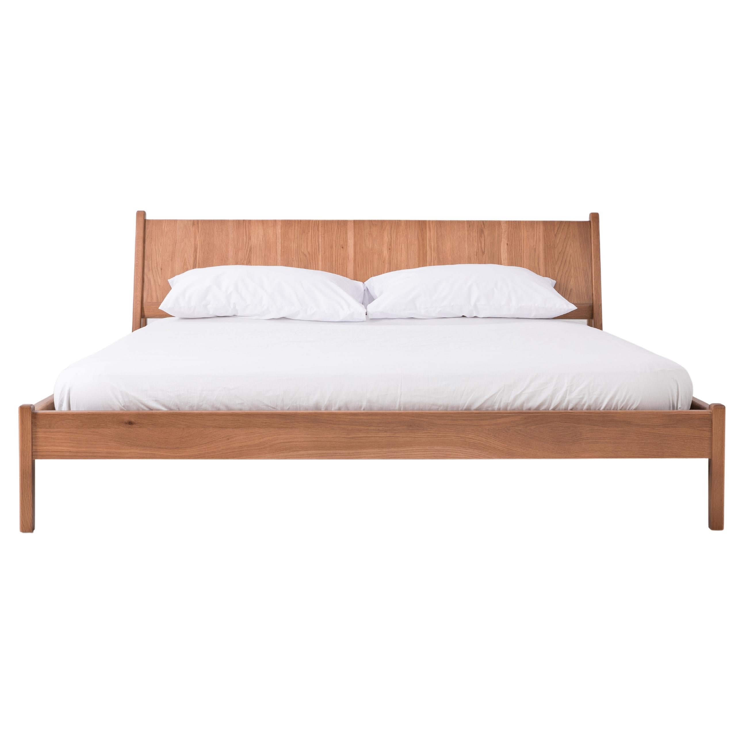 Plume King Bed in Sienna by Sun at Six, Minimalist Wood Bed For Sale