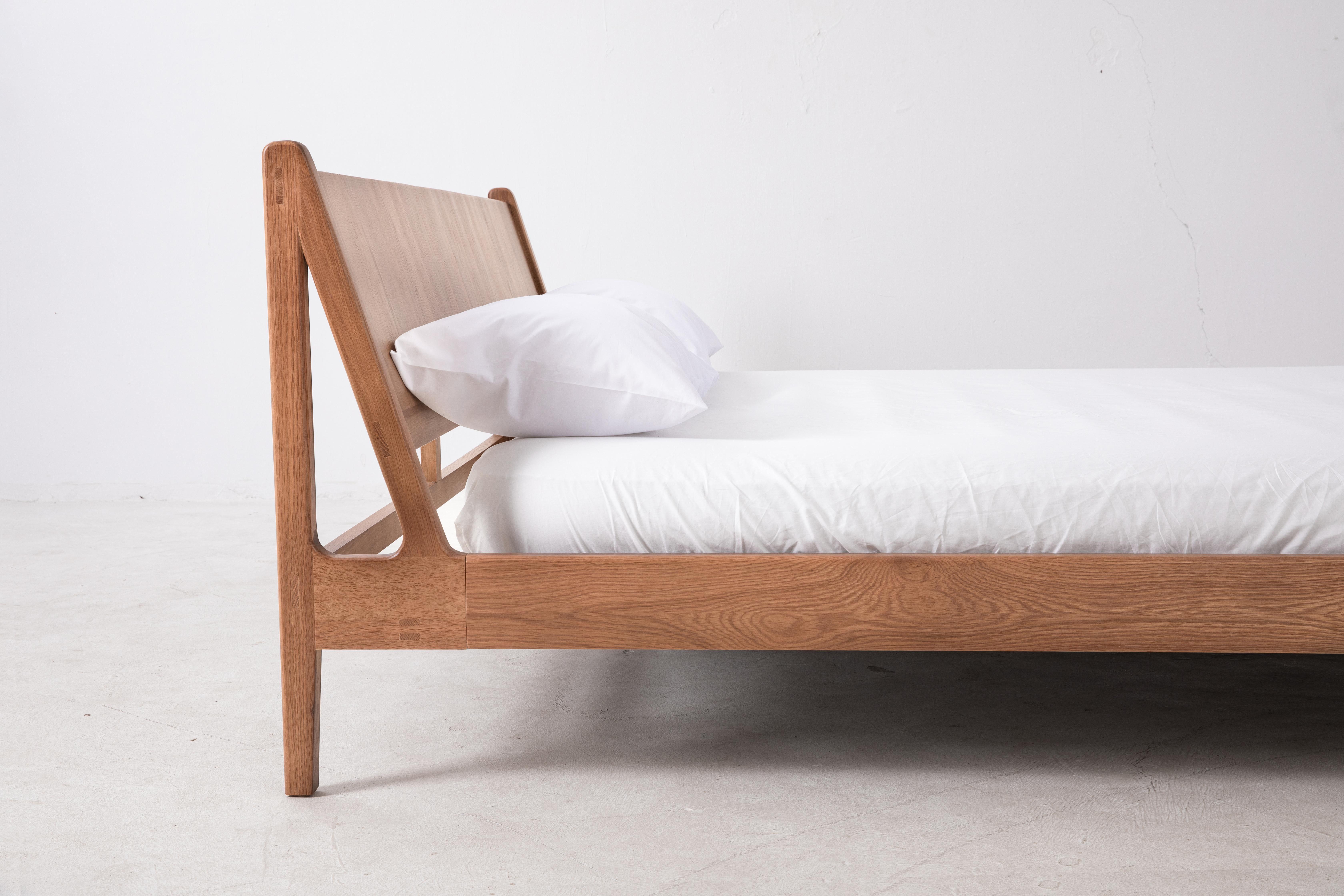 Joinery Plume Queen Bed in Sienna by Sun at Six, Minimalist Wood Bed For Sale