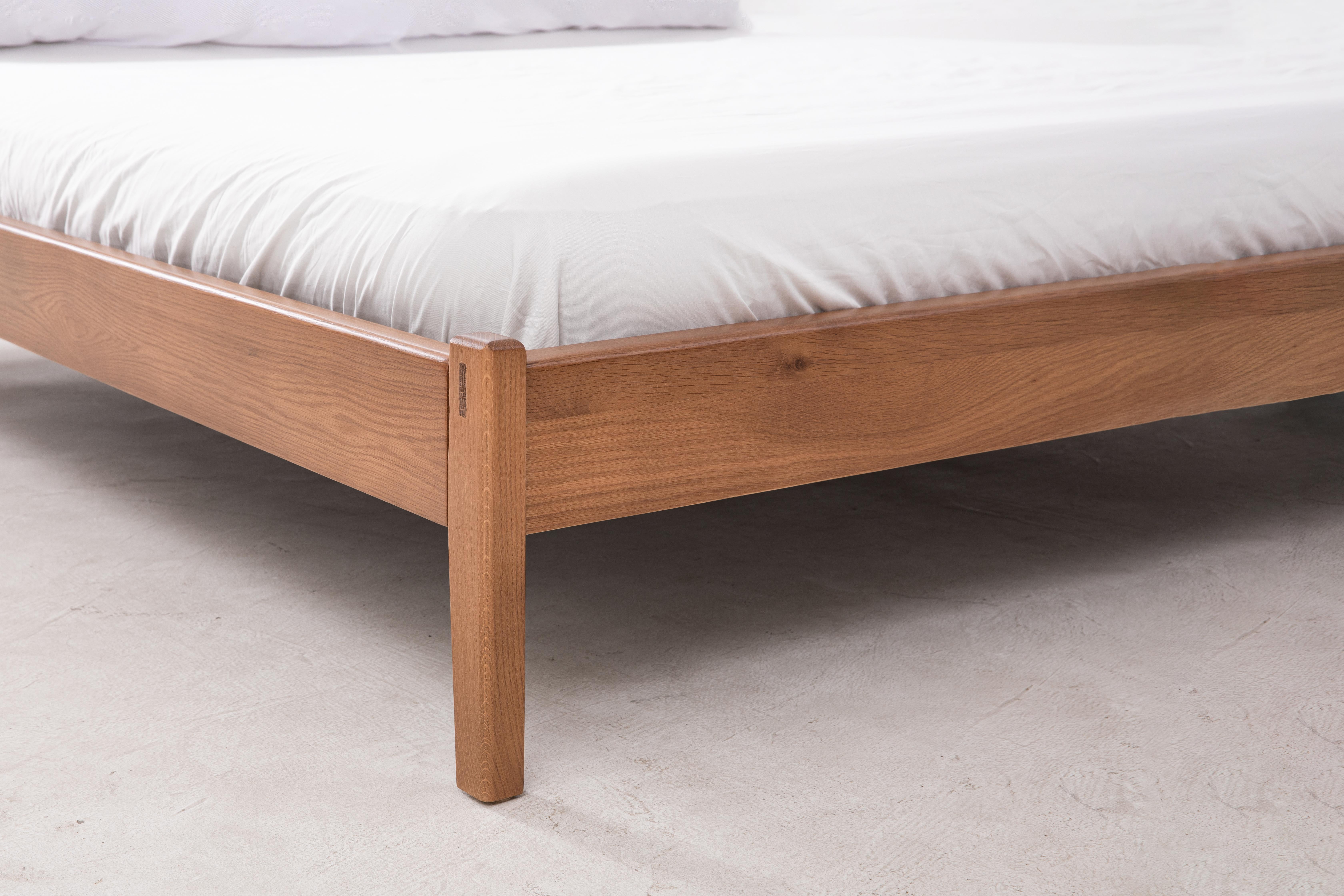 Contemporary Plume Queen Bed in Sienna by Sun at Six, Minimalist Wood Bed For Sale