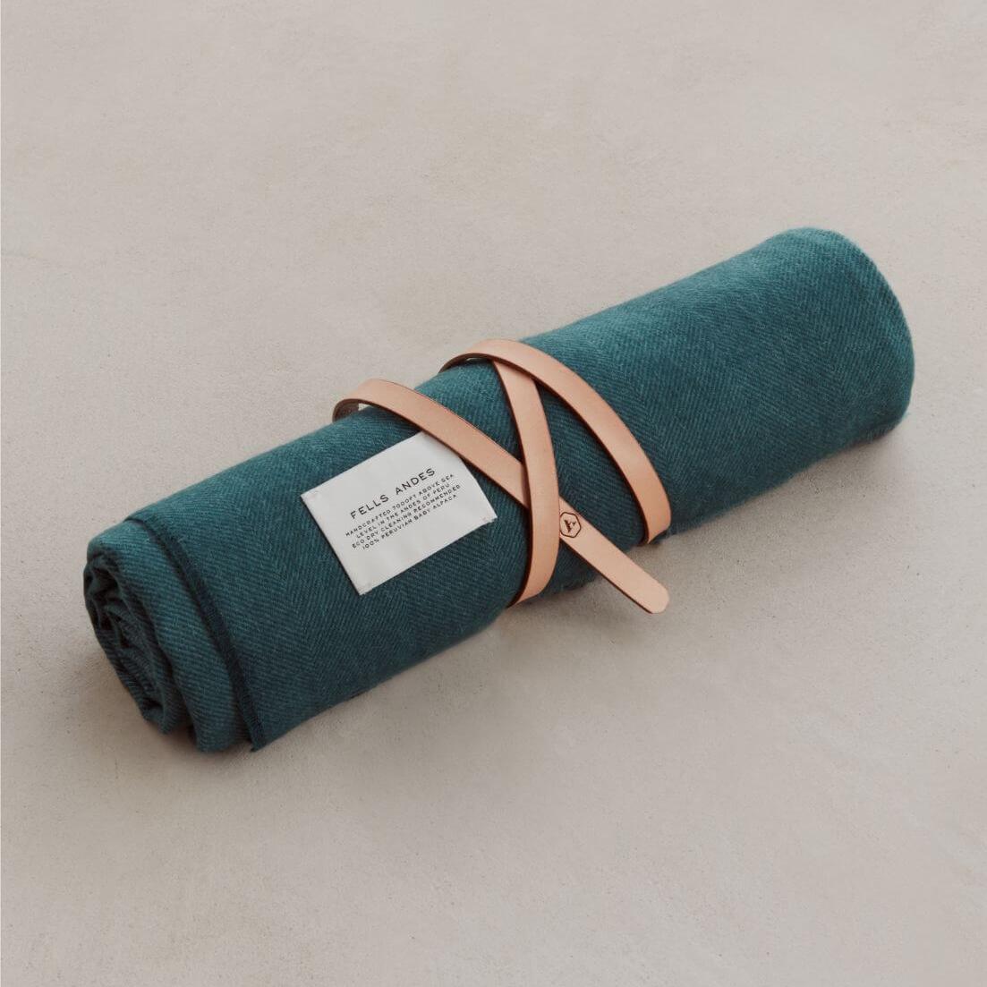 Plumma Throw, Forest Green 100% Baby Alpaca by Fells Andes 1