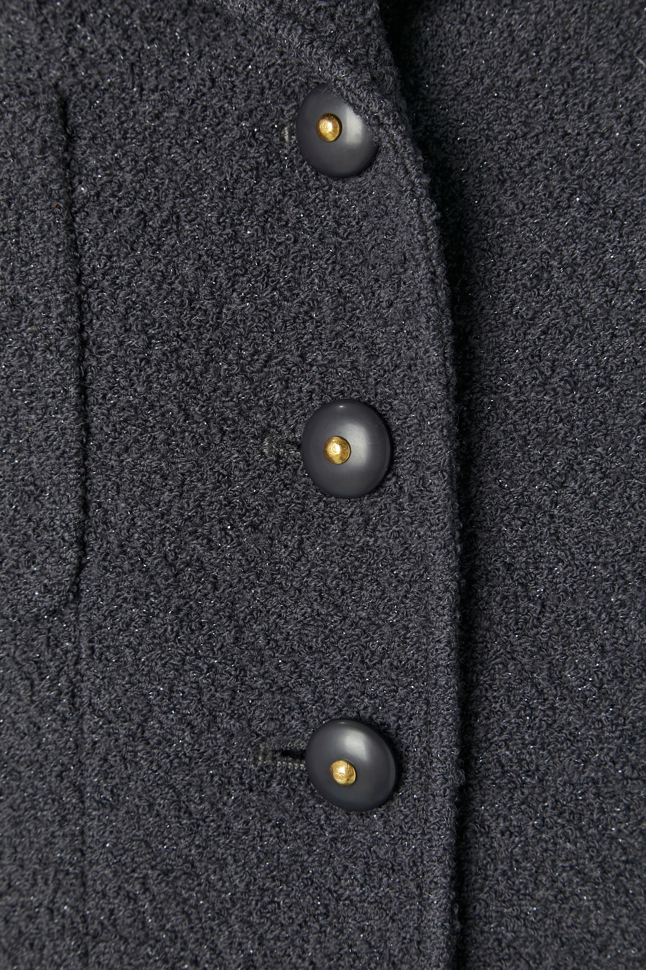Nero Giacca monopetto in tweed color prugna Chanel FW 95/96 in vendita