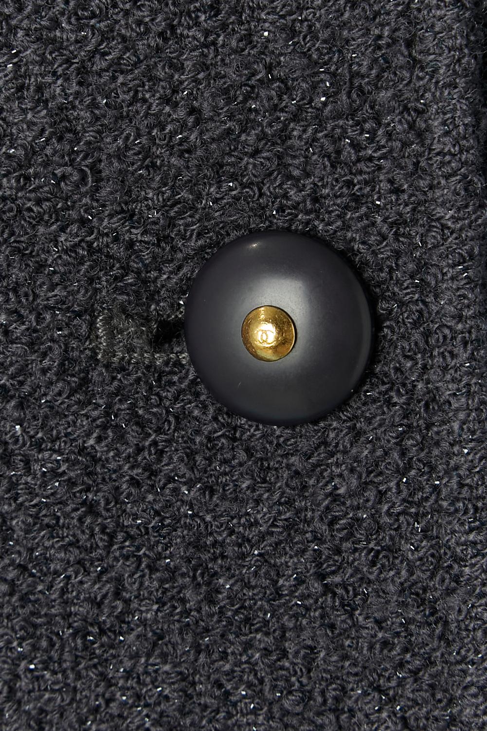 Giacca monopetto in tweed color prugna Chanel FW 95/96 in vendita 1