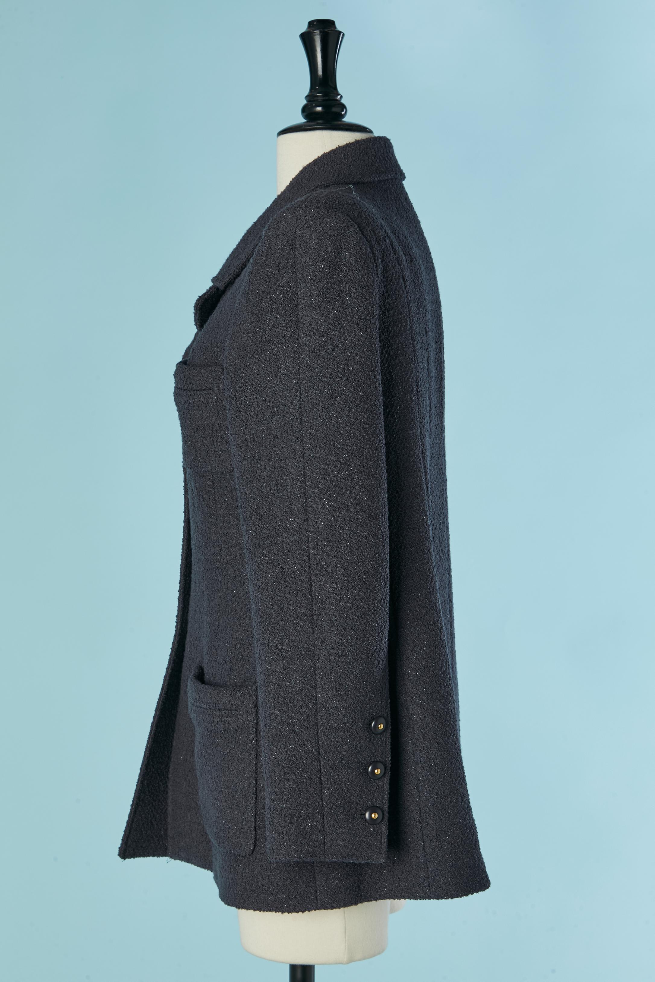 Giacca monopetto in tweed color prugna Chanel FW 95/96 in vendita 2