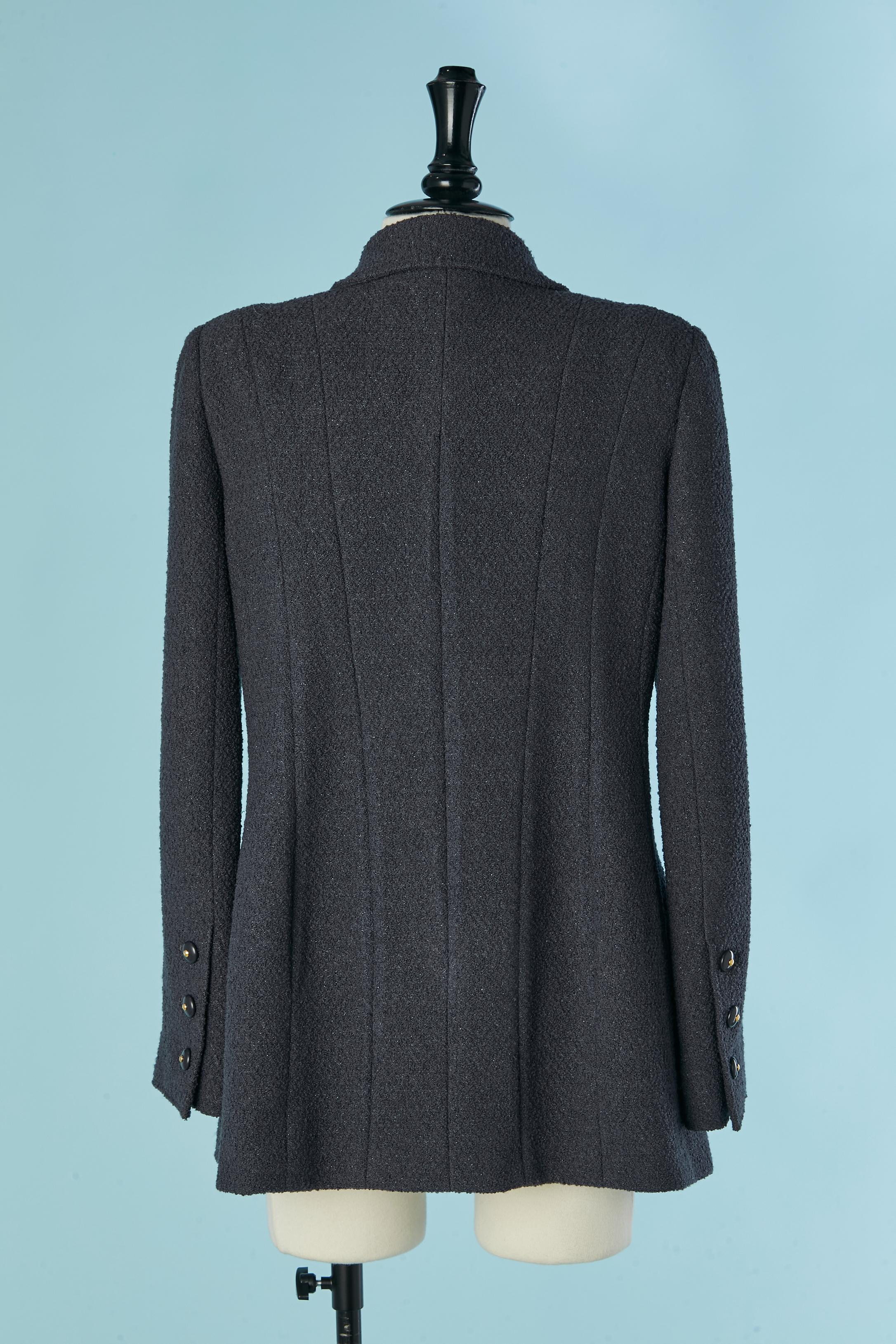 Giacca monopetto in tweed color prugna Chanel FW 95/96 in vendita 3