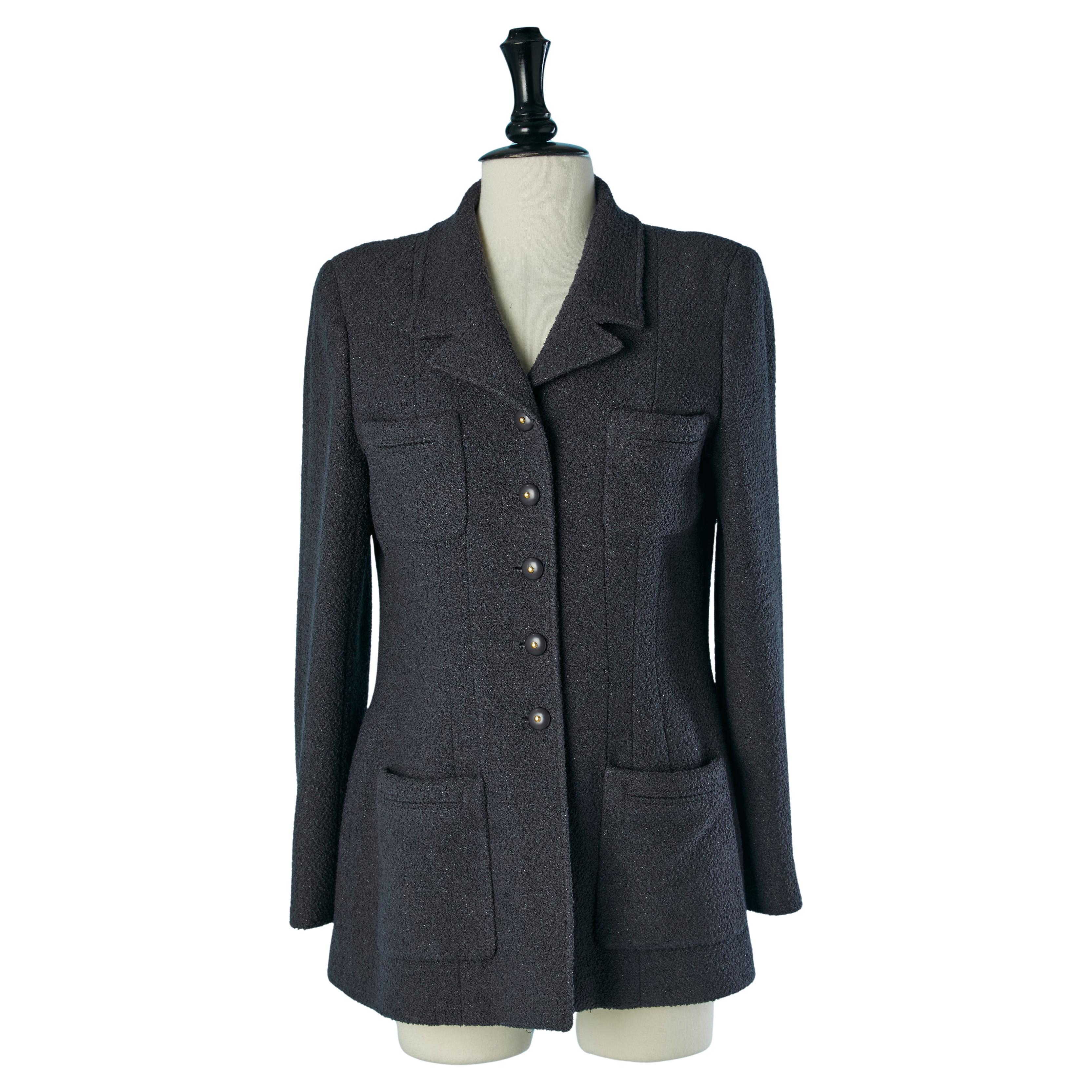 Giacca monopetto in tweed color prugna Chanel FW 95/96