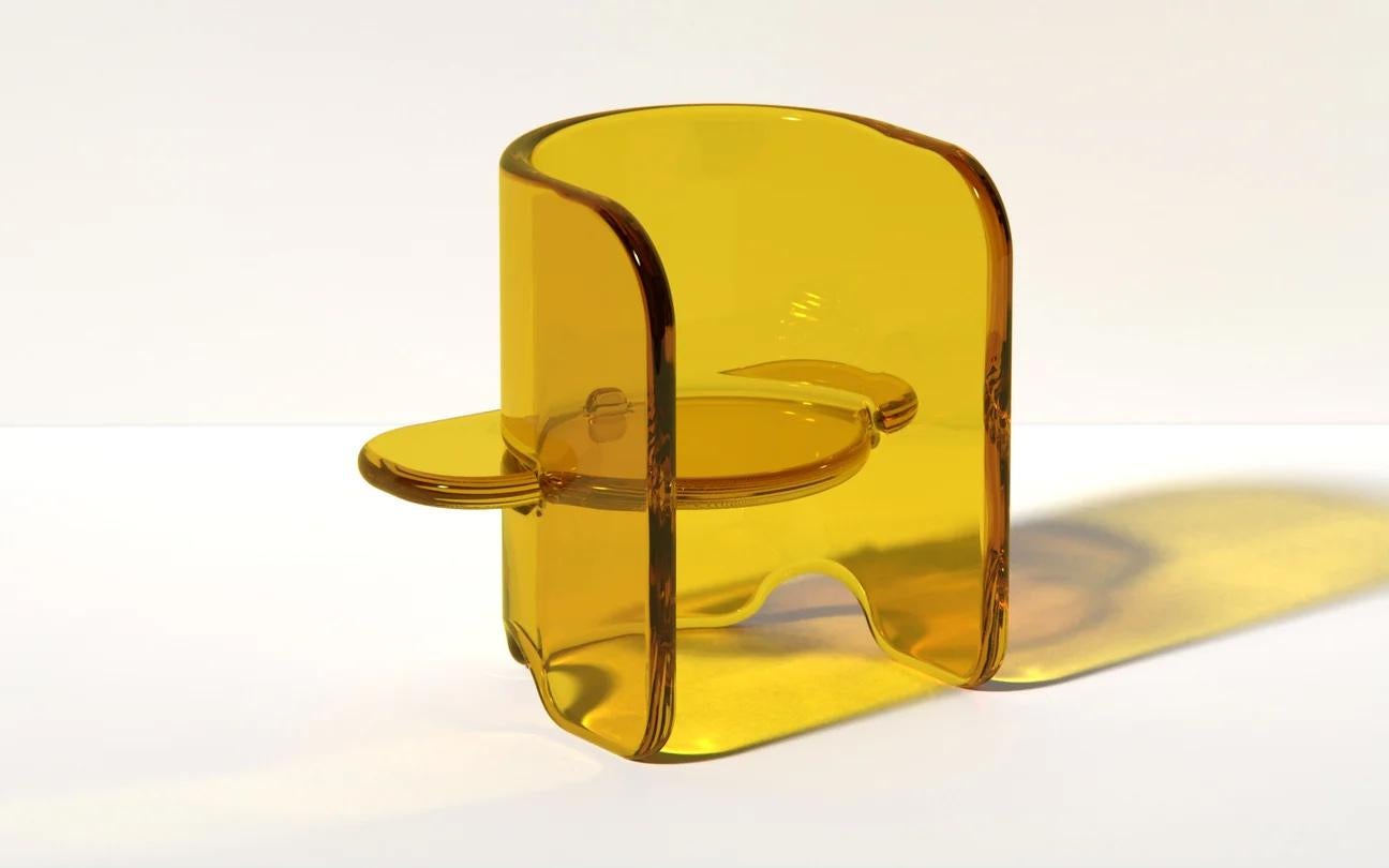Silla Plump en Océano, resina de poliuretano translúcida, de Ian Cochran en venta 4