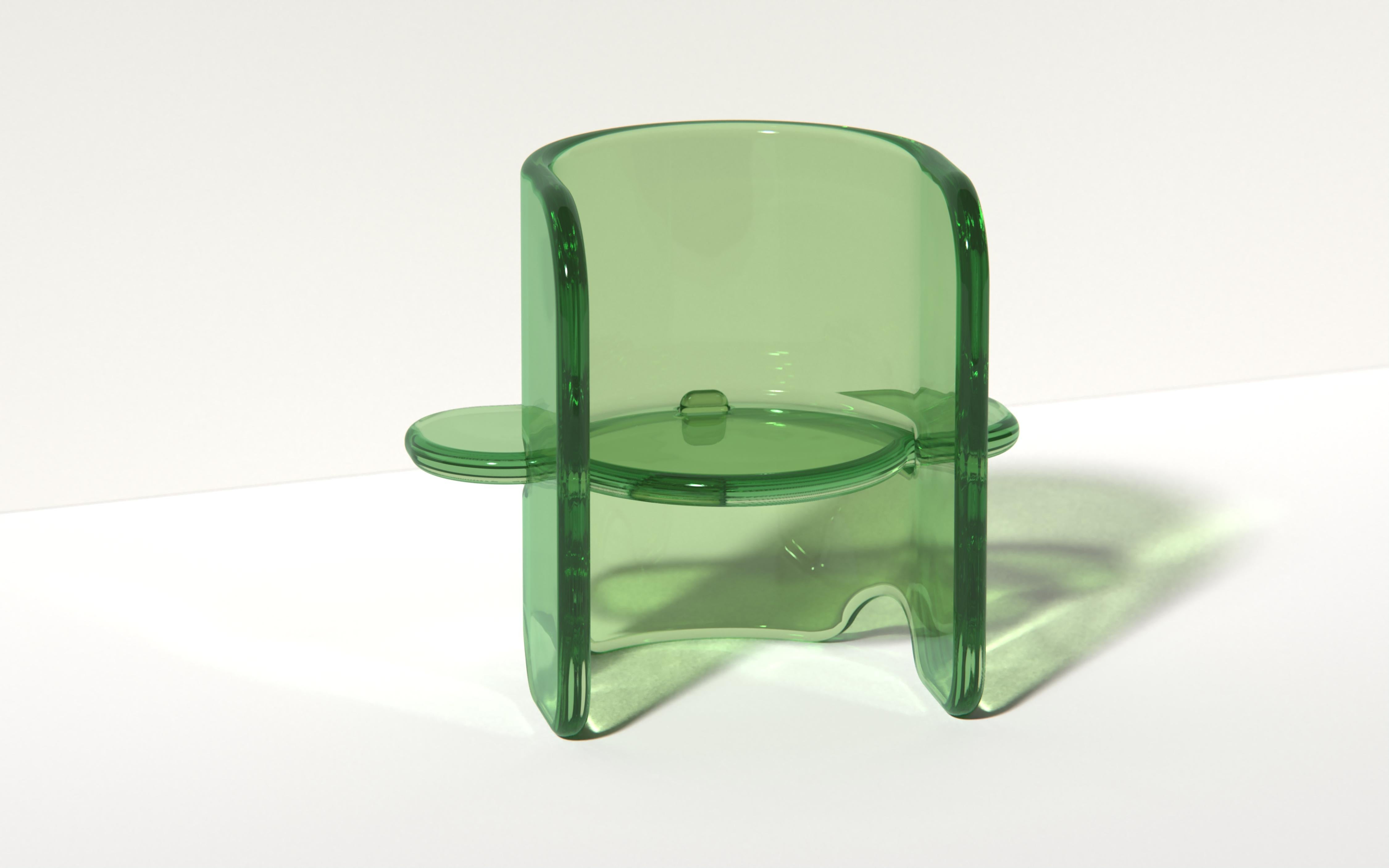 Silla Plump en Océano, resina de poliuretano translúcida, de Ian Cochran en venta 3