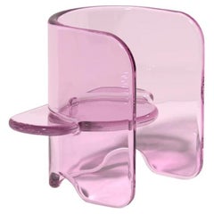 Silla Plump rosa, resina de poliuretano translúcida, de Ian Cochran