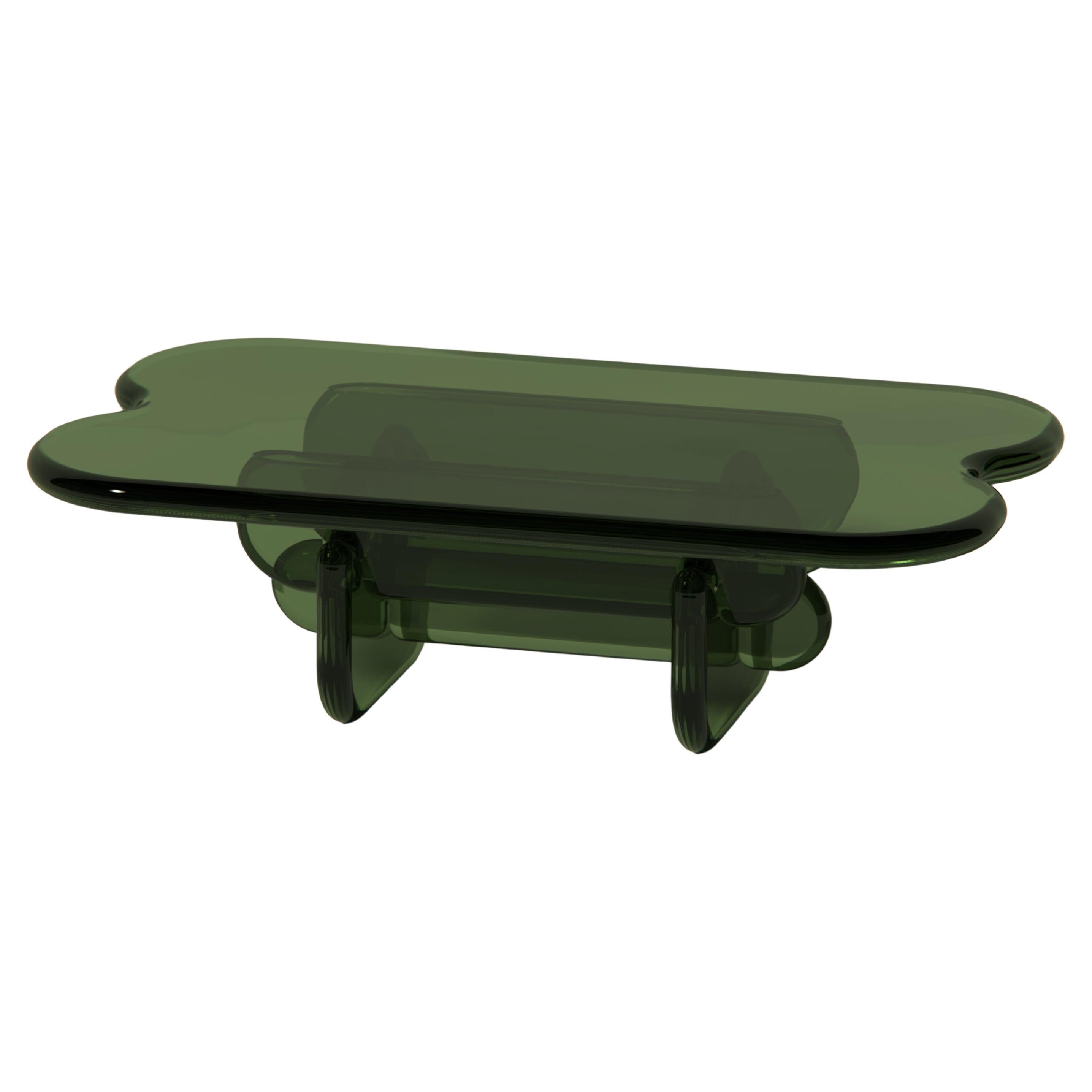 Plump Coffee Table in Deep Olive, Polyurethane Resin, by Ian Cochran For Sale