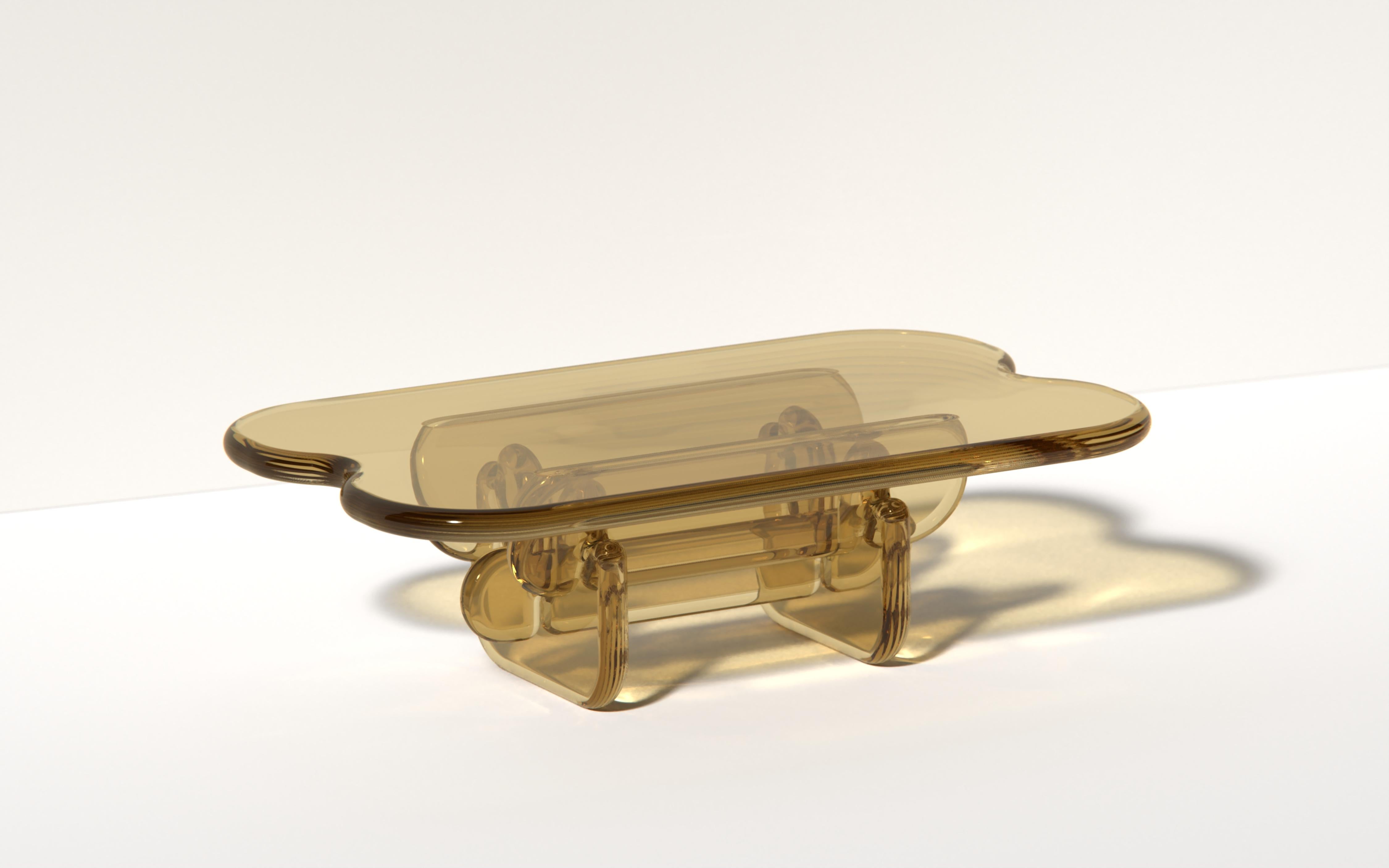 Plump coffee table by Ian Alistair Cochran. Represented by Tuleste Factory
Polyurethane Resin

60 L x 36 W x 24 H in

The Plump Coffee Table notches together without any hardware or glues. Each piece fits together like a puzzle and can be