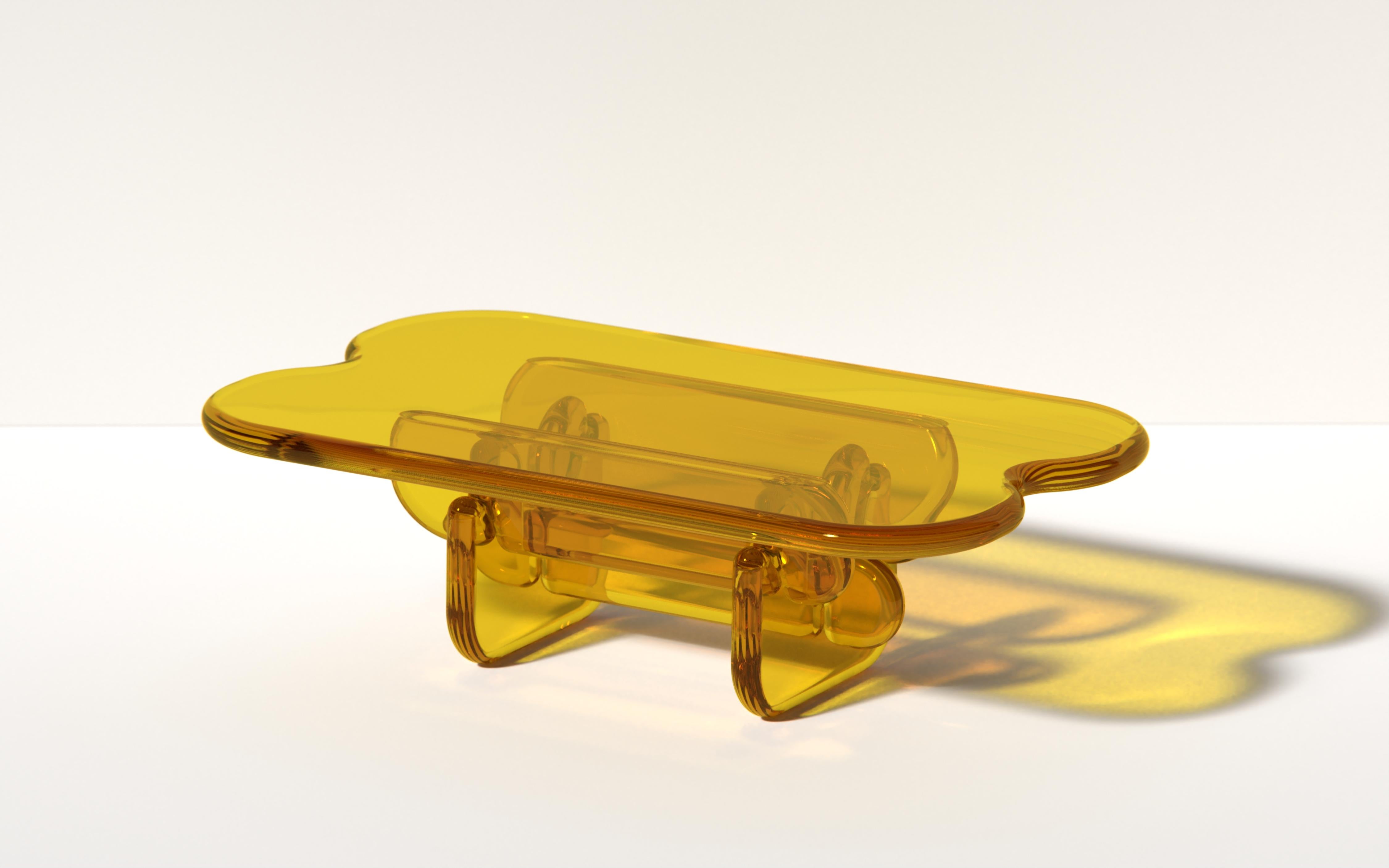 Plump Coffee Table in Topaz Yellow, Polyurethane Resin, by Ian Cochran For Sale 1