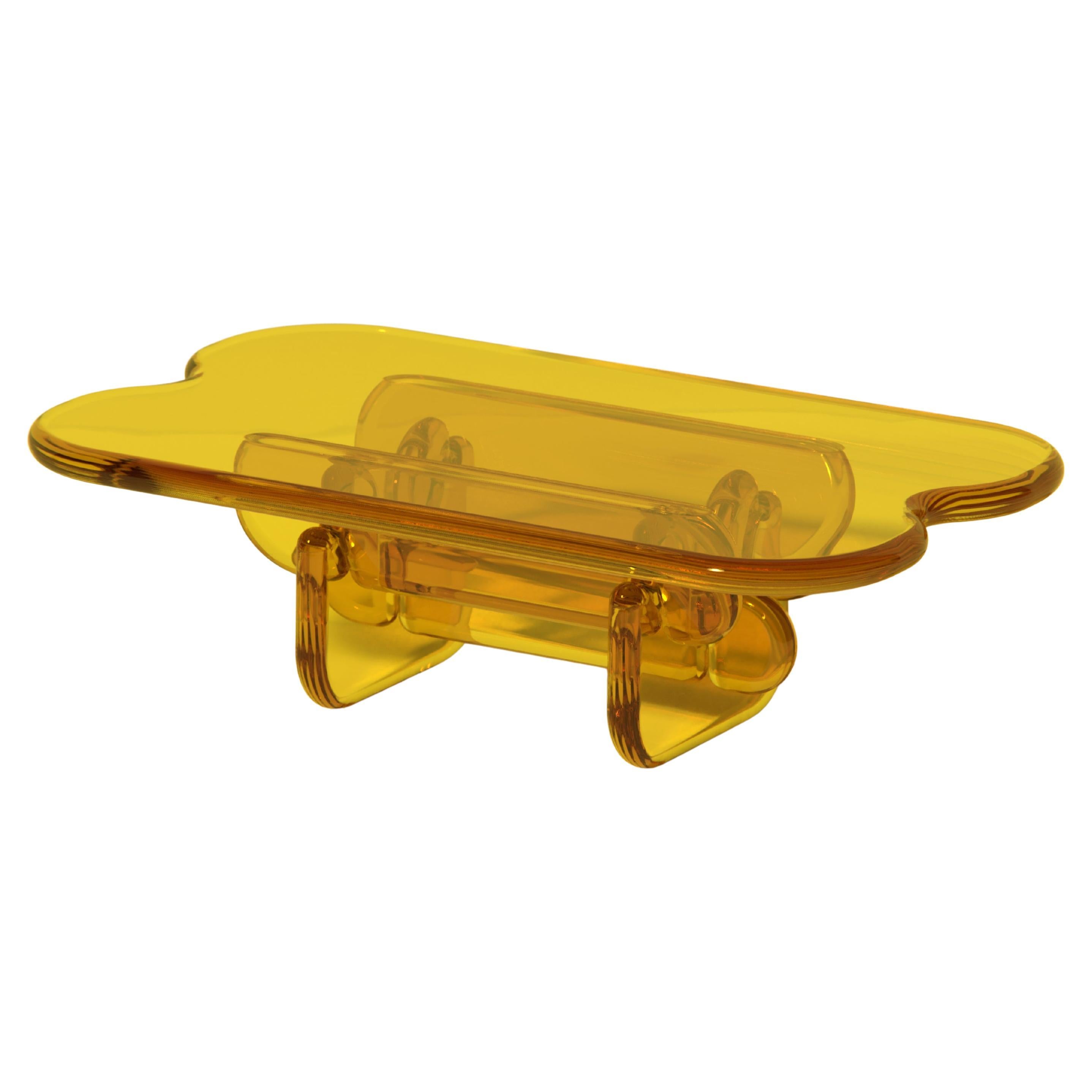 Plump Coffee Table in Topaz Yellow, Polyurethane Resin, by Ian Cochran For Sale