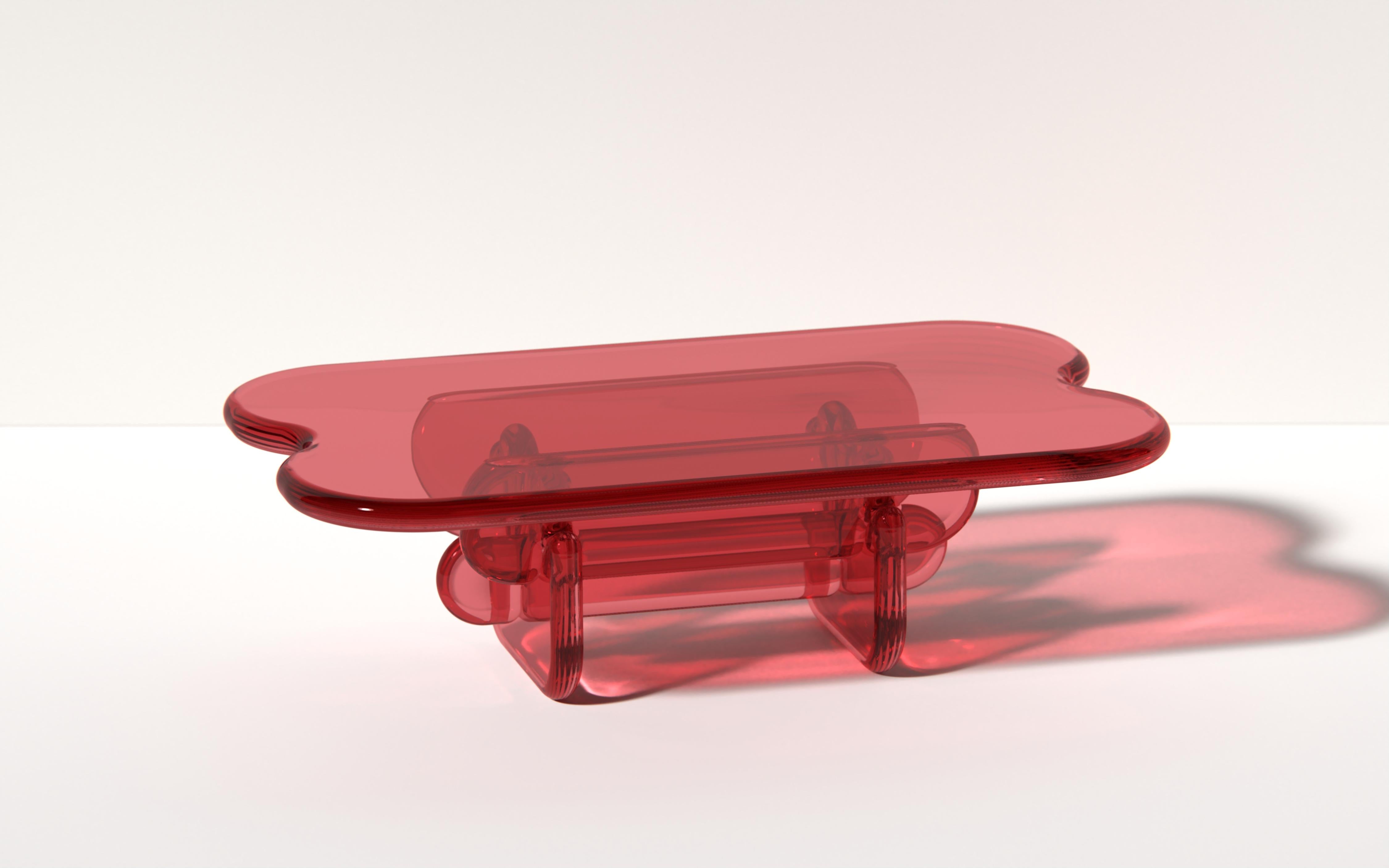 Plump Coffee Table in Watermelon Red, Polyurethane Resin, by Ian Cochran In New Condition For Sale In New York, NY