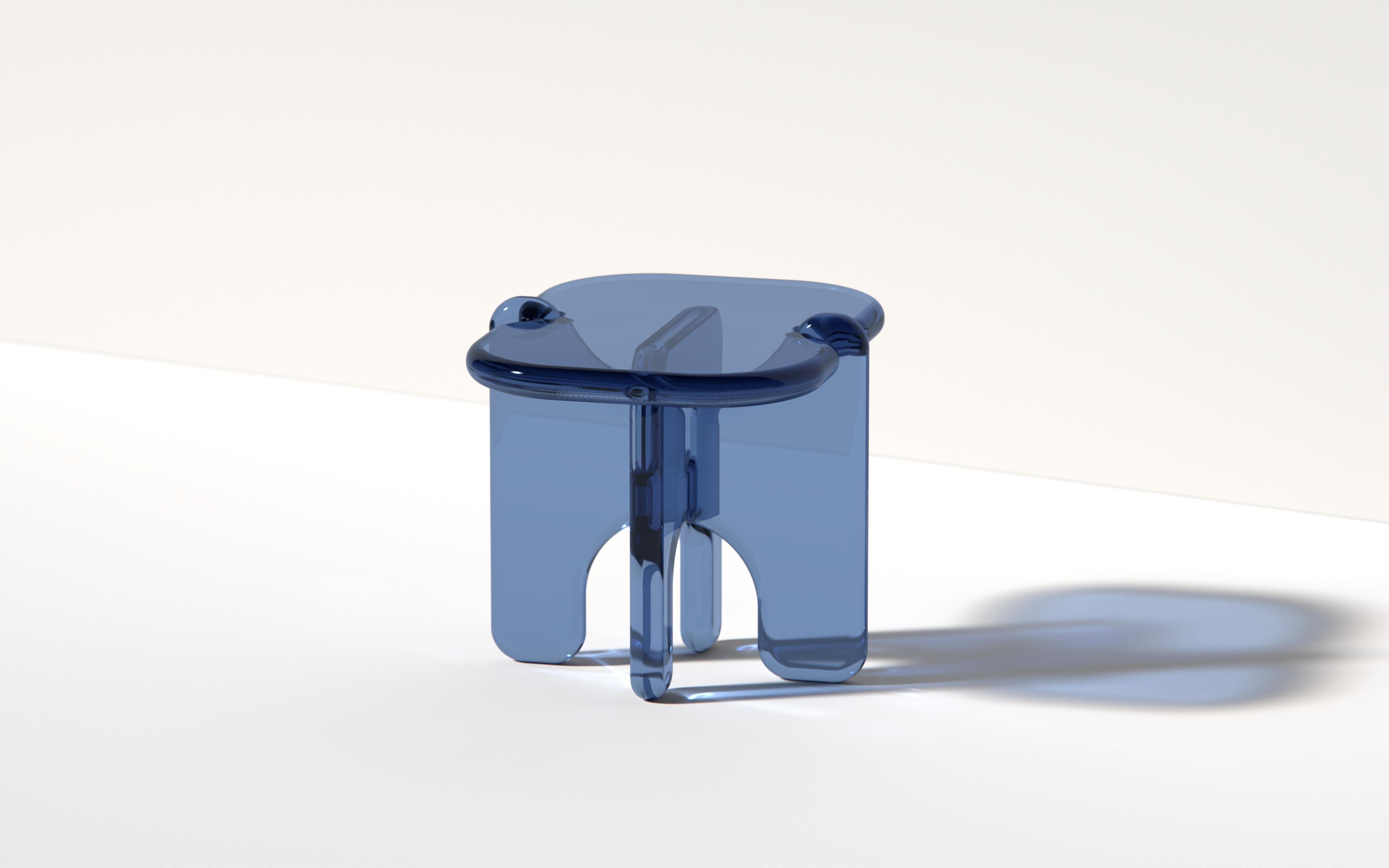 Plump Endtisch in Citrin, transluzentes Kunstharz, von Ian Cochran im Angebot 2