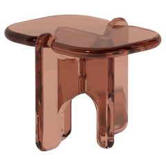 Table d'appoint Plump en Penny Red, résine translucide, par Ian Cochran