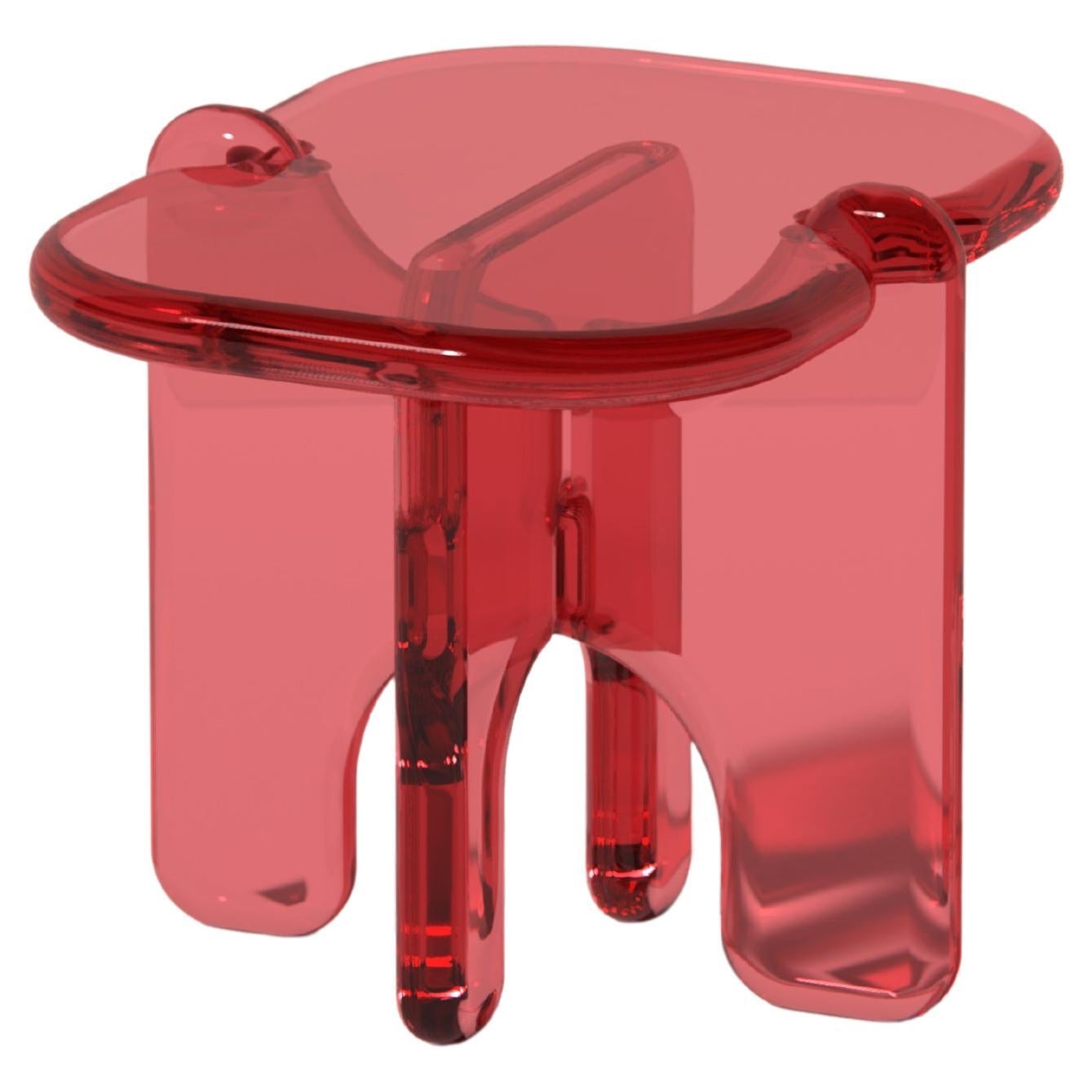 Mesa auxiliar Plump de resina translúcida roja sandía, de Ian Cochran