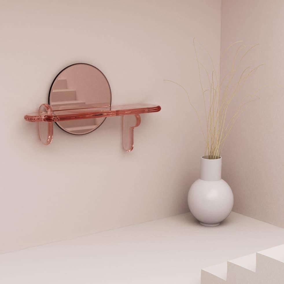 Plump Mirror Shelf by Ian Alistair Cochran. Represented by Tuleste Factory

Solid Resin, 
W 48.5