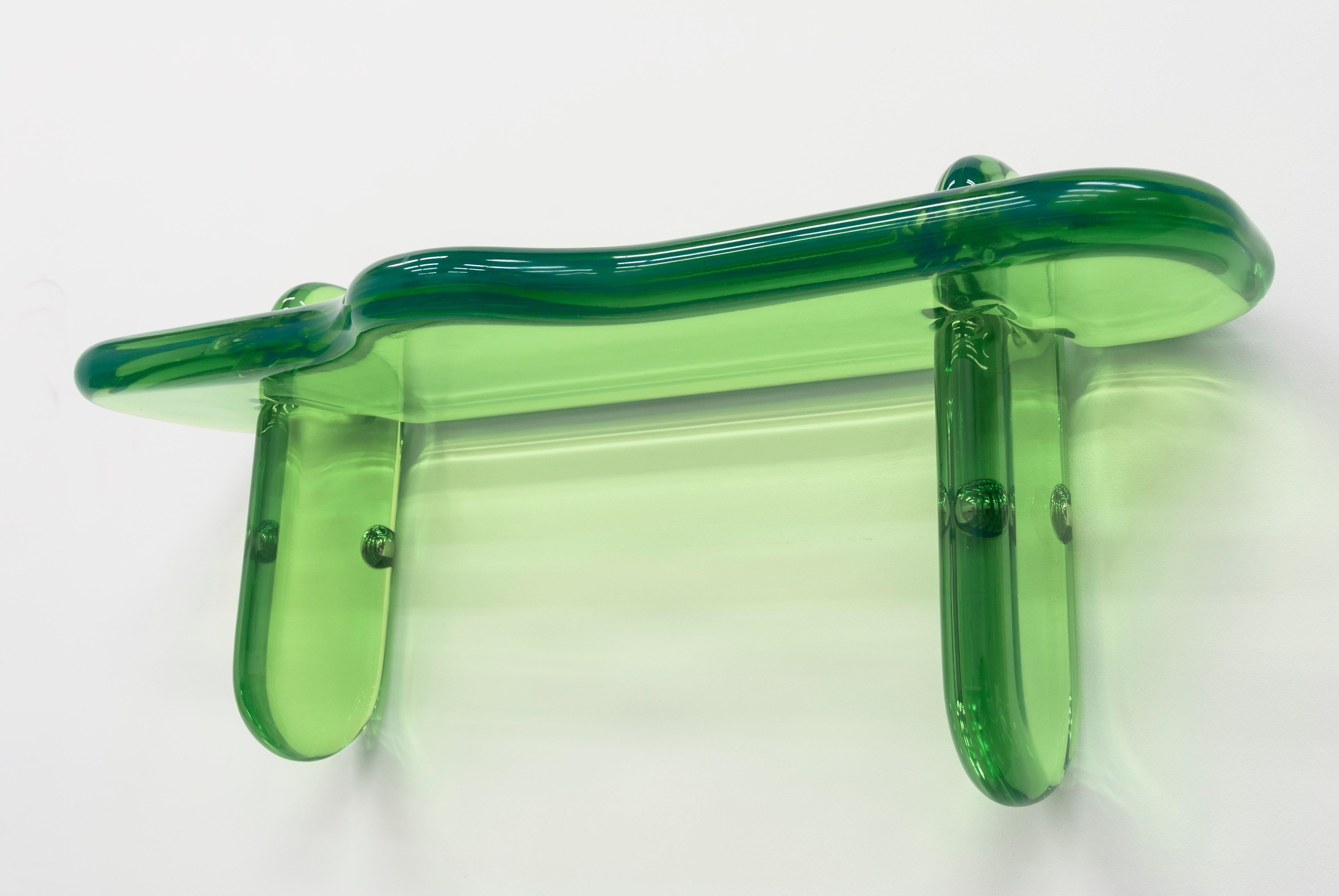 Plump Resin Floating Wall Console in Aloe Vera Green by Ian Alistair Cochran 1