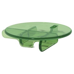 Table basse ronde Plump en résine de polyuréthane translucide verte par Ian Cochran
