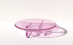 Plump Round Coffee Table in Red Translucent Polyurethane Resin, by Ian Cochran