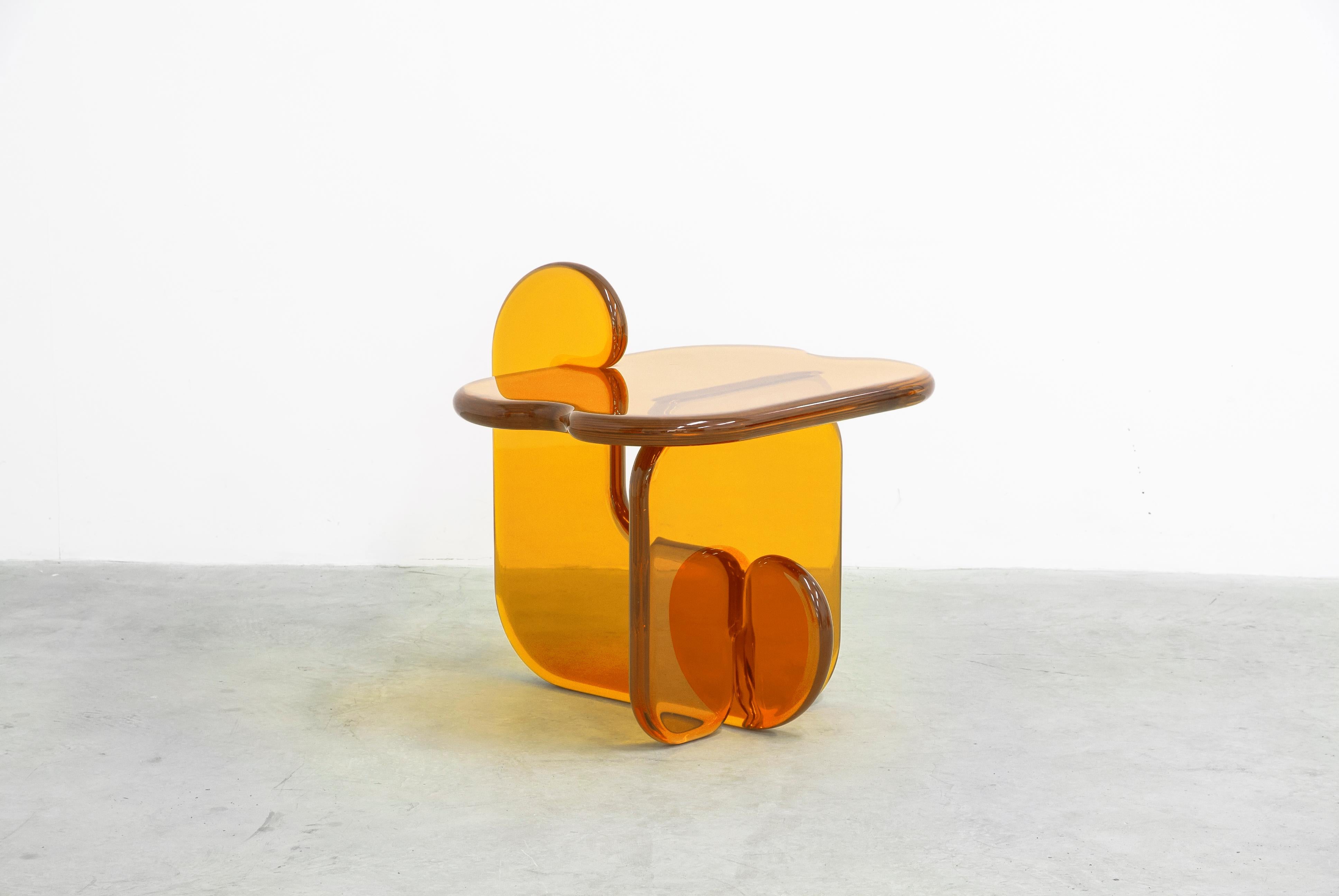 orange side table