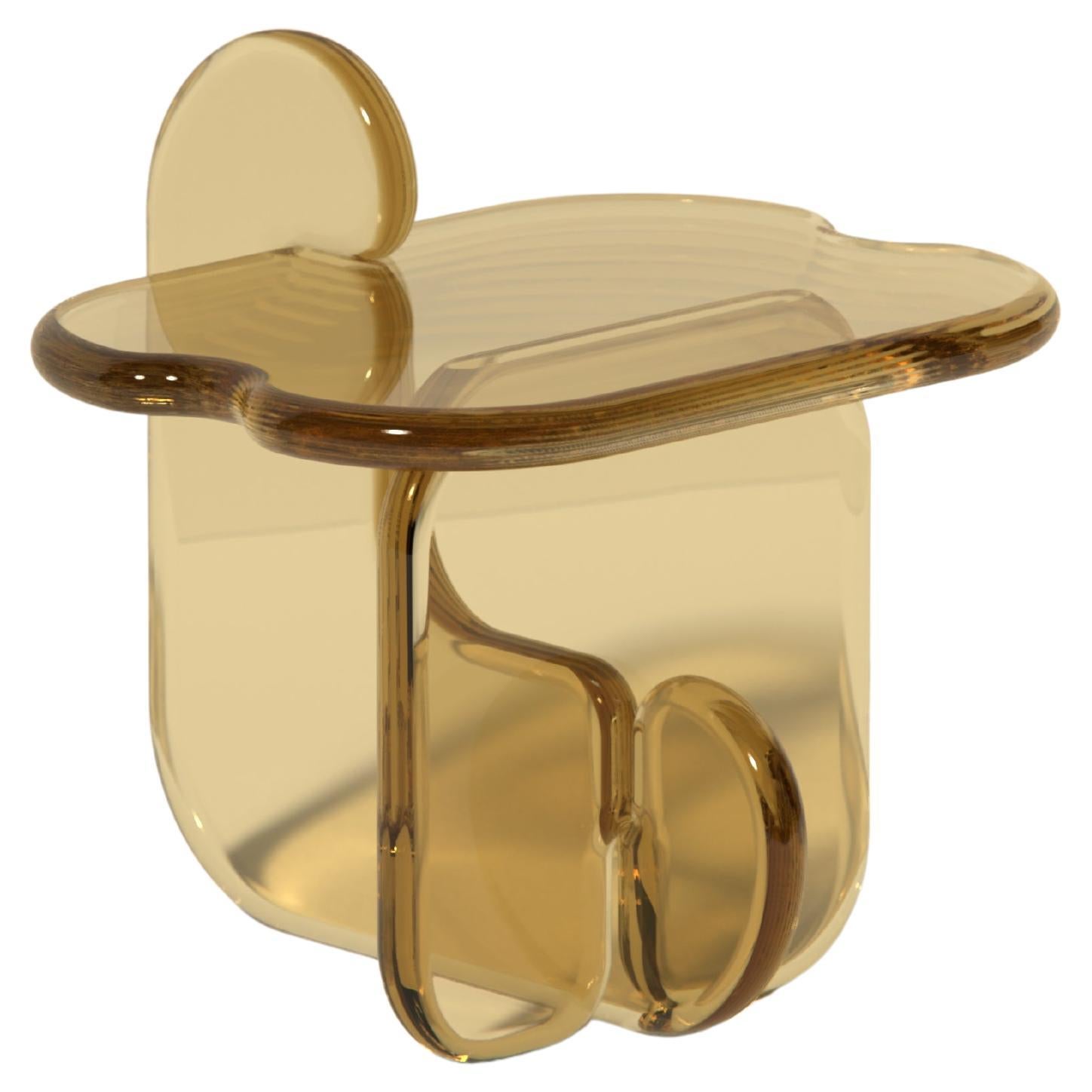 Mesa auxiliar Plump de citrino, resina de poliuretano translúcida, por Ian Cochran