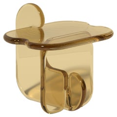 Mesa auxiliar Plump de citrino, resina de poliuretano translúcida, por Ian Cochran
