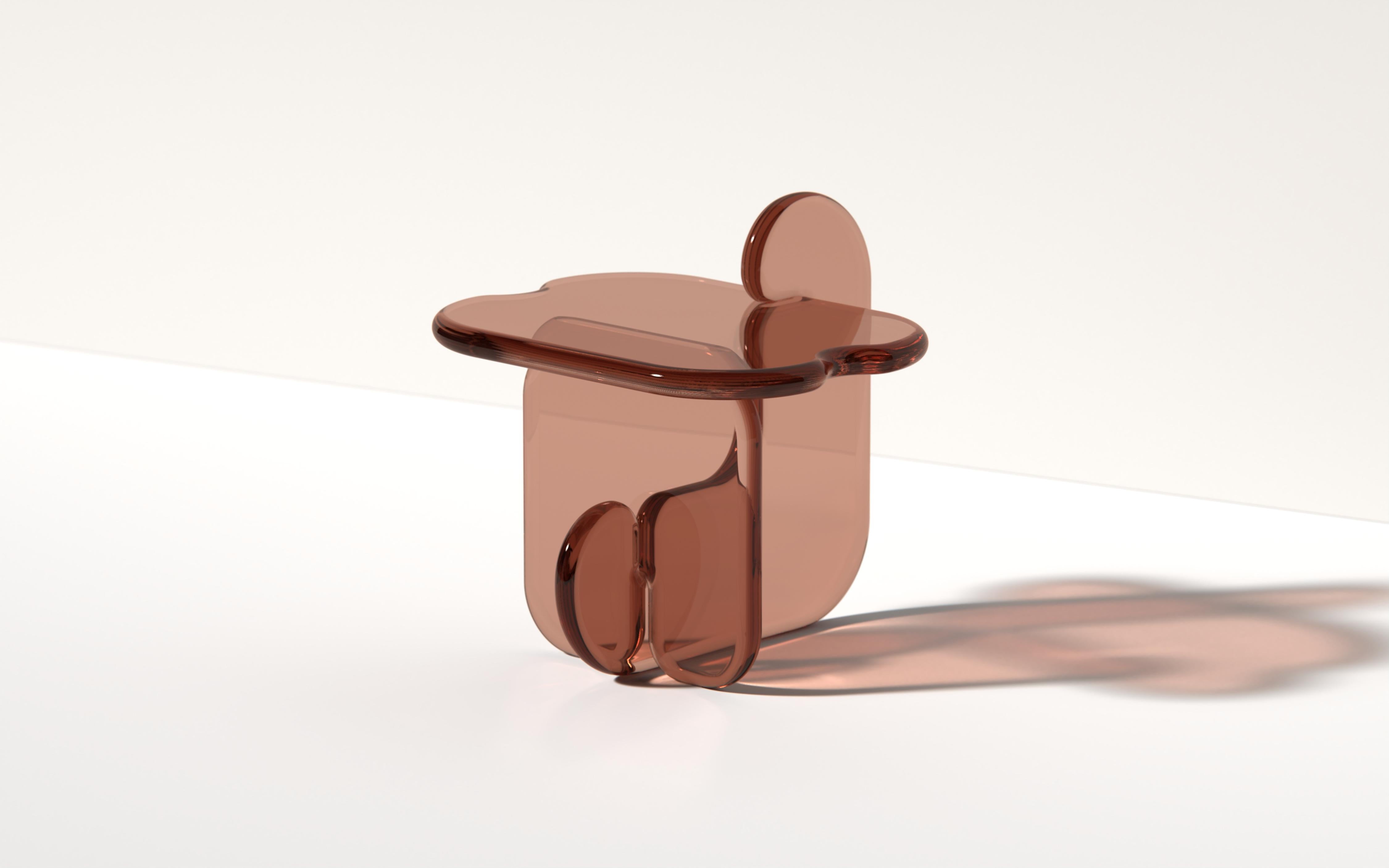 Mesa auxiliar Plump de resina de poliuretano translúcida cristalina, por Ian Cochran en venta 4