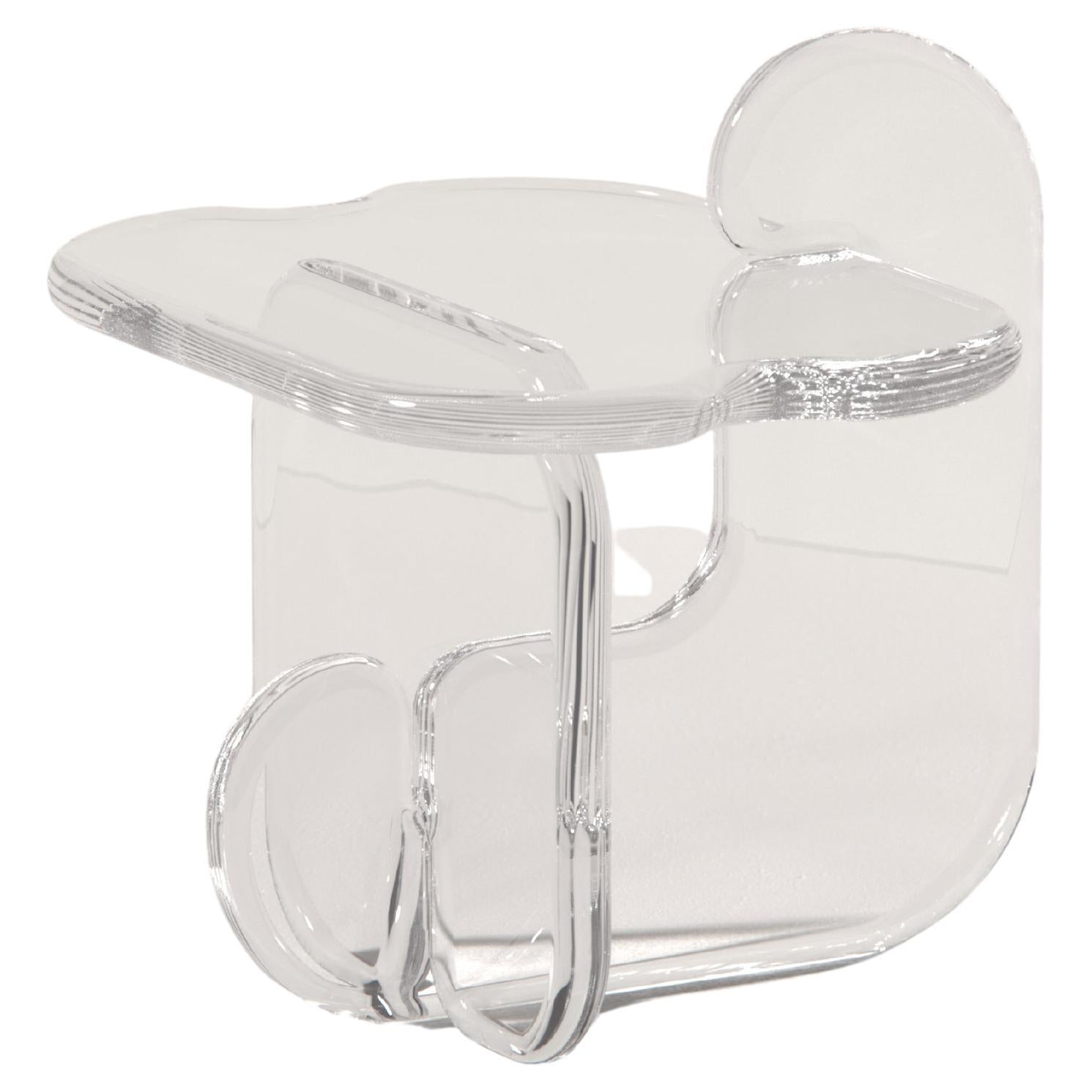 Mesa auxiliar Plump de resina de poliuretano translúcida cristalina, por Ian Cochran en venta