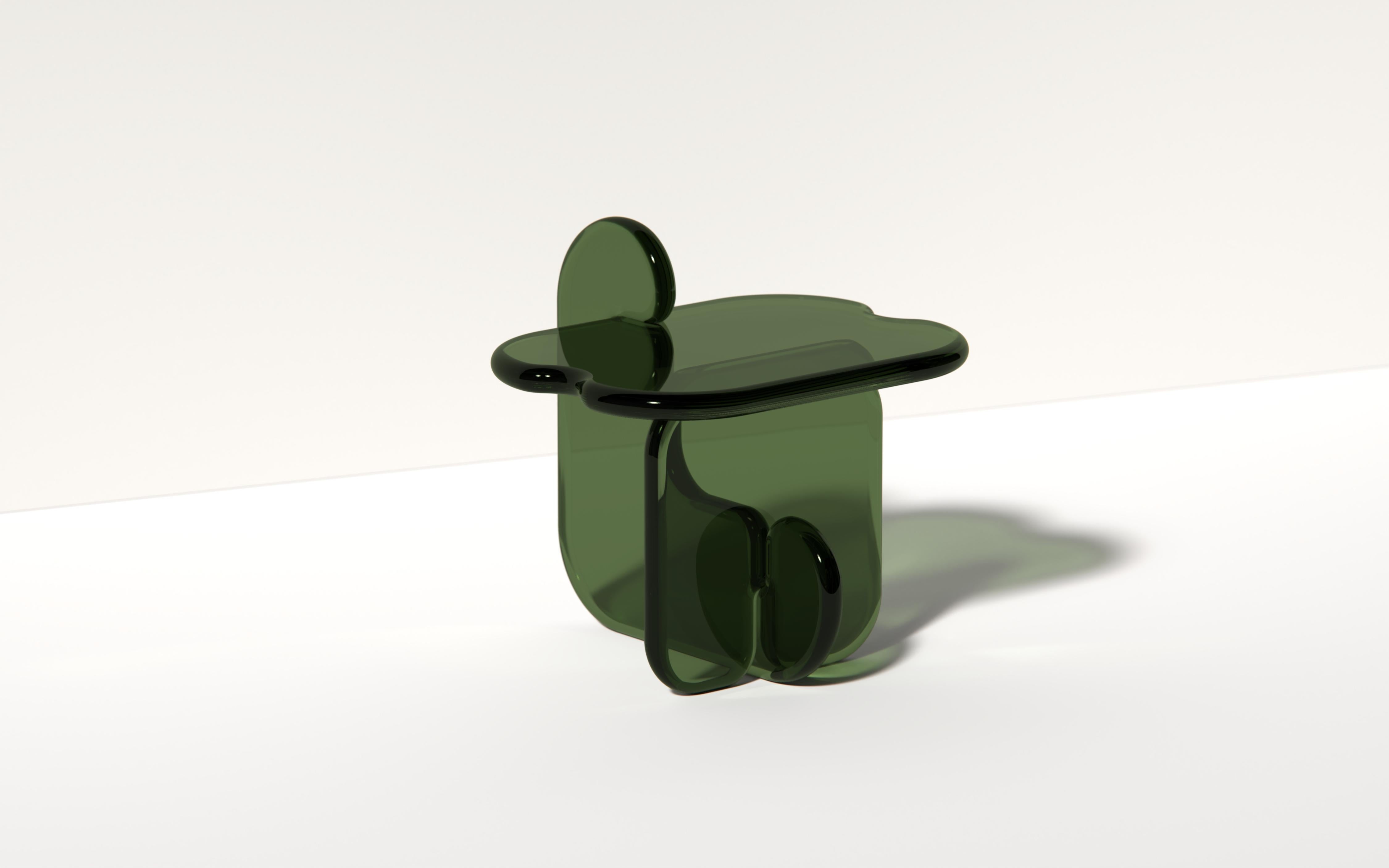 Table d'appoint Plump en Deep Olive, résine de polyuréthane translucide, par Ian Cochran en vente 3