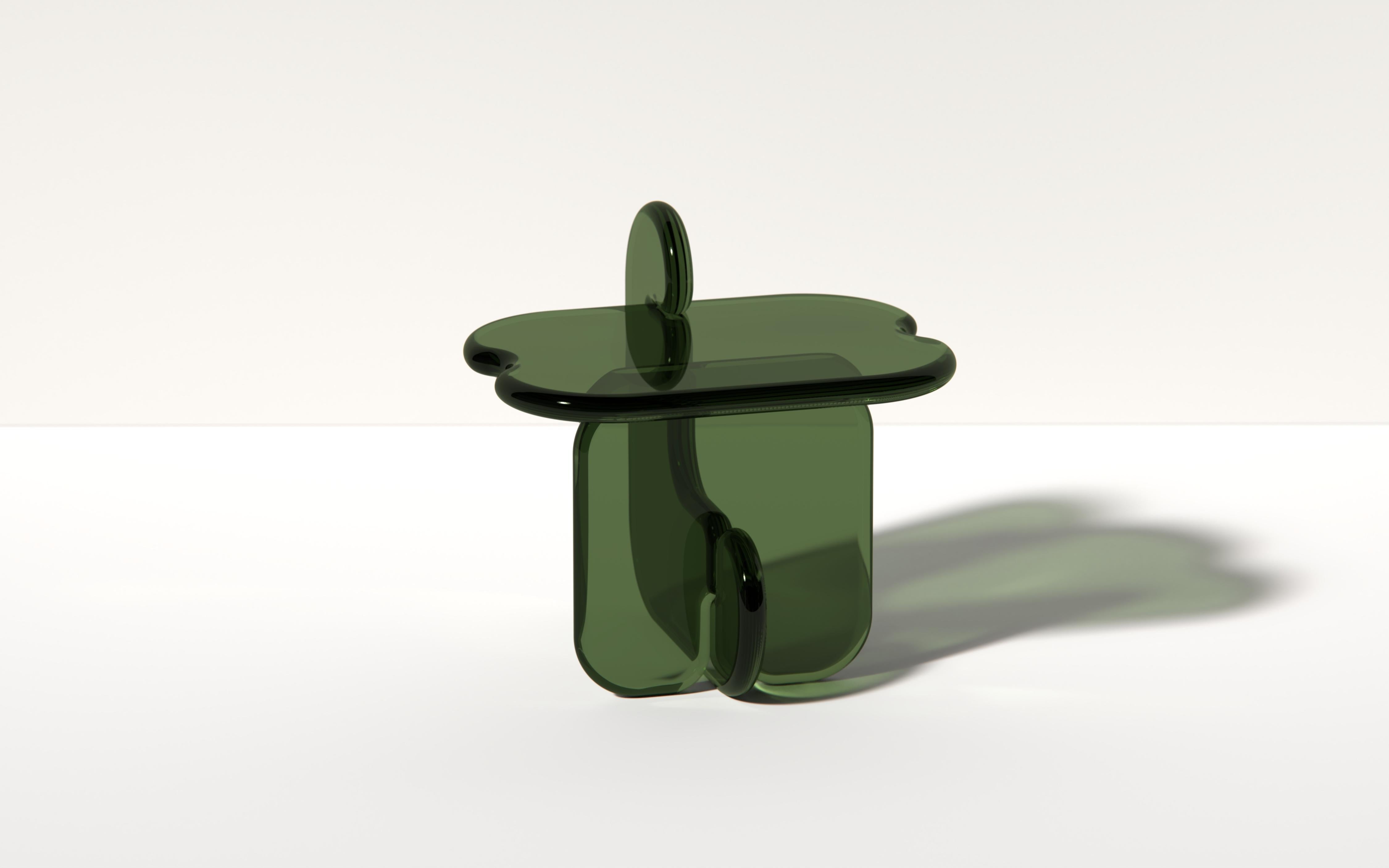 Table d'appoint Plump en Deep Olive, résine de polyuréthane translucide, par Ian Cochran en vente 4