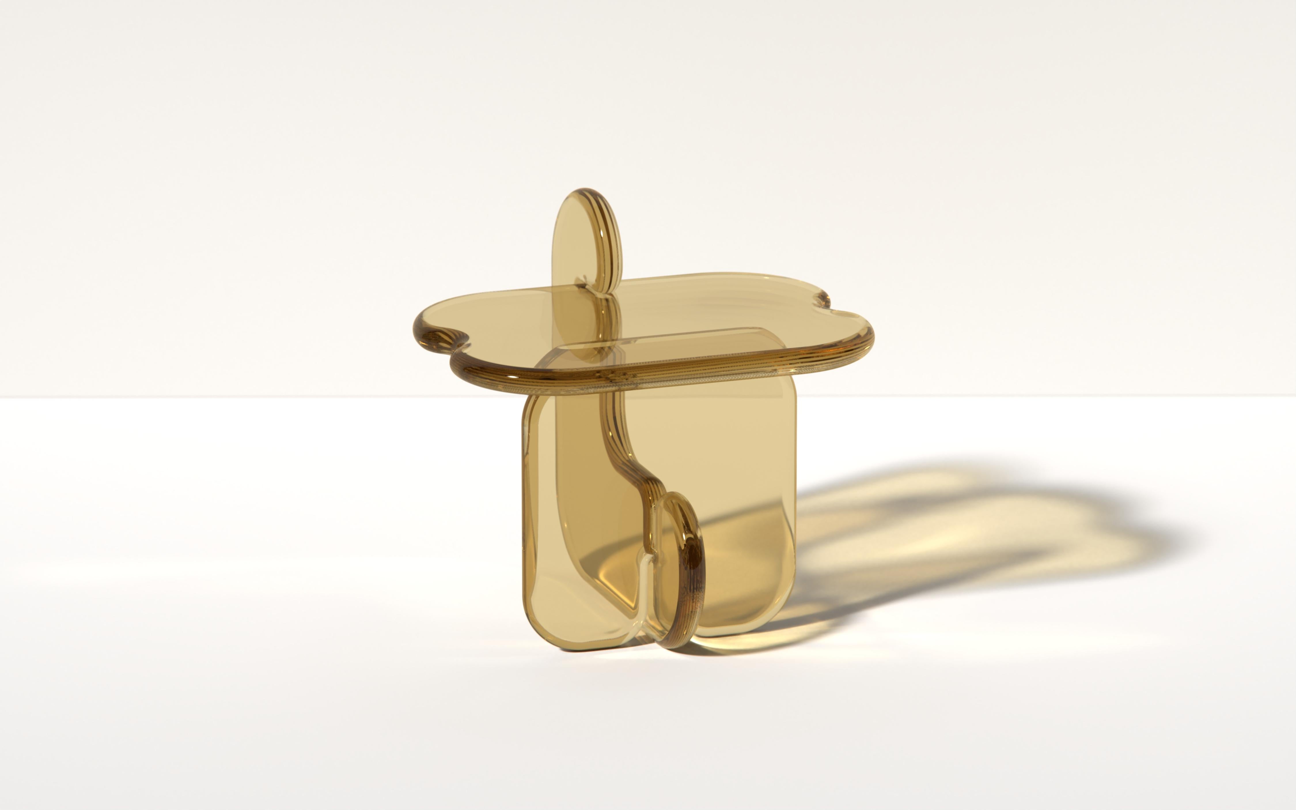 Table d'appoint Plump en Deep Olive, résine de polyuréthane translucide, par Ian Cochran Neuf - En vente à New York, NY