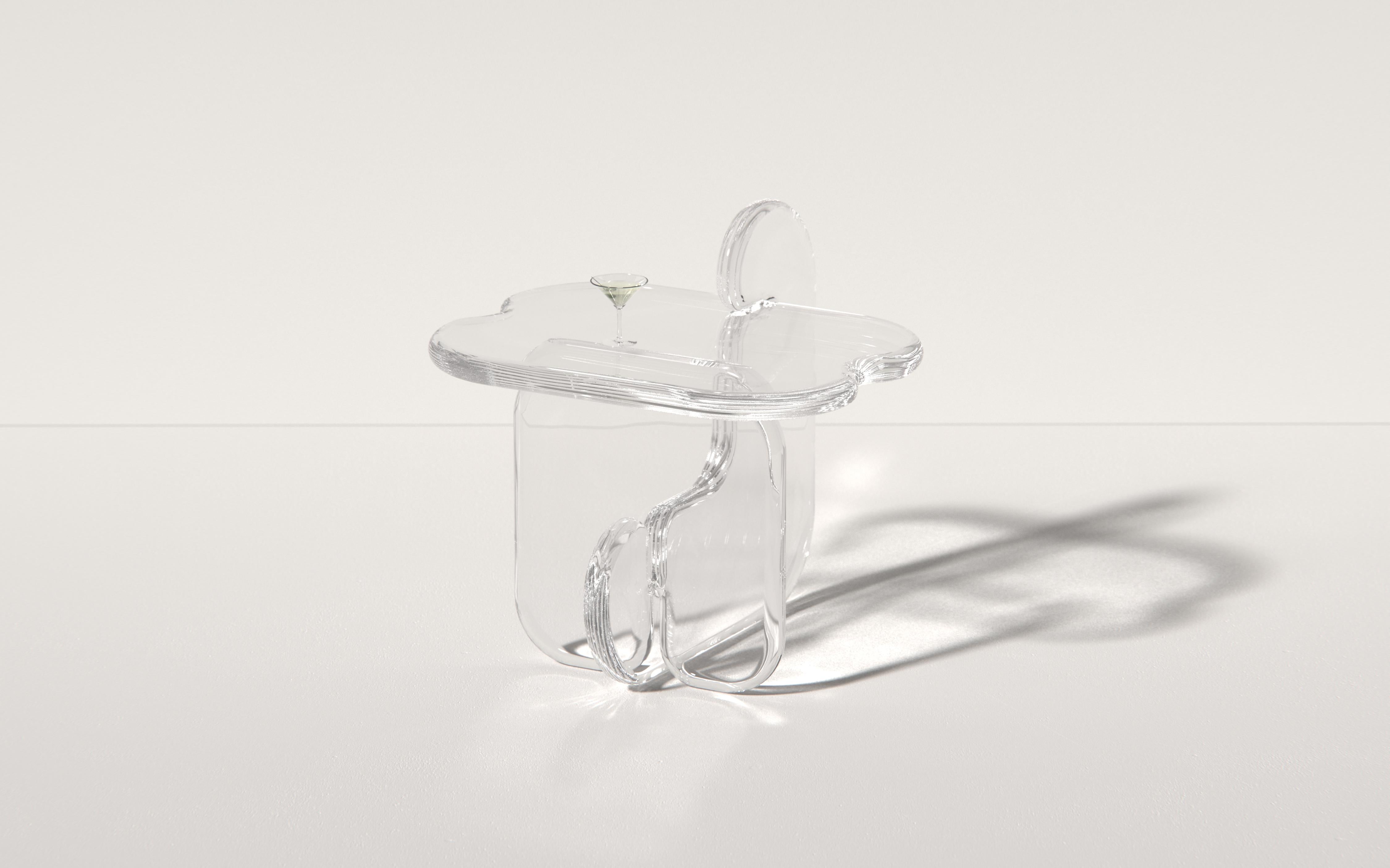 Table d'appoint Plump en Deep Olive, résine de polyuréthane translucide, par Ian Cochran en vente 1