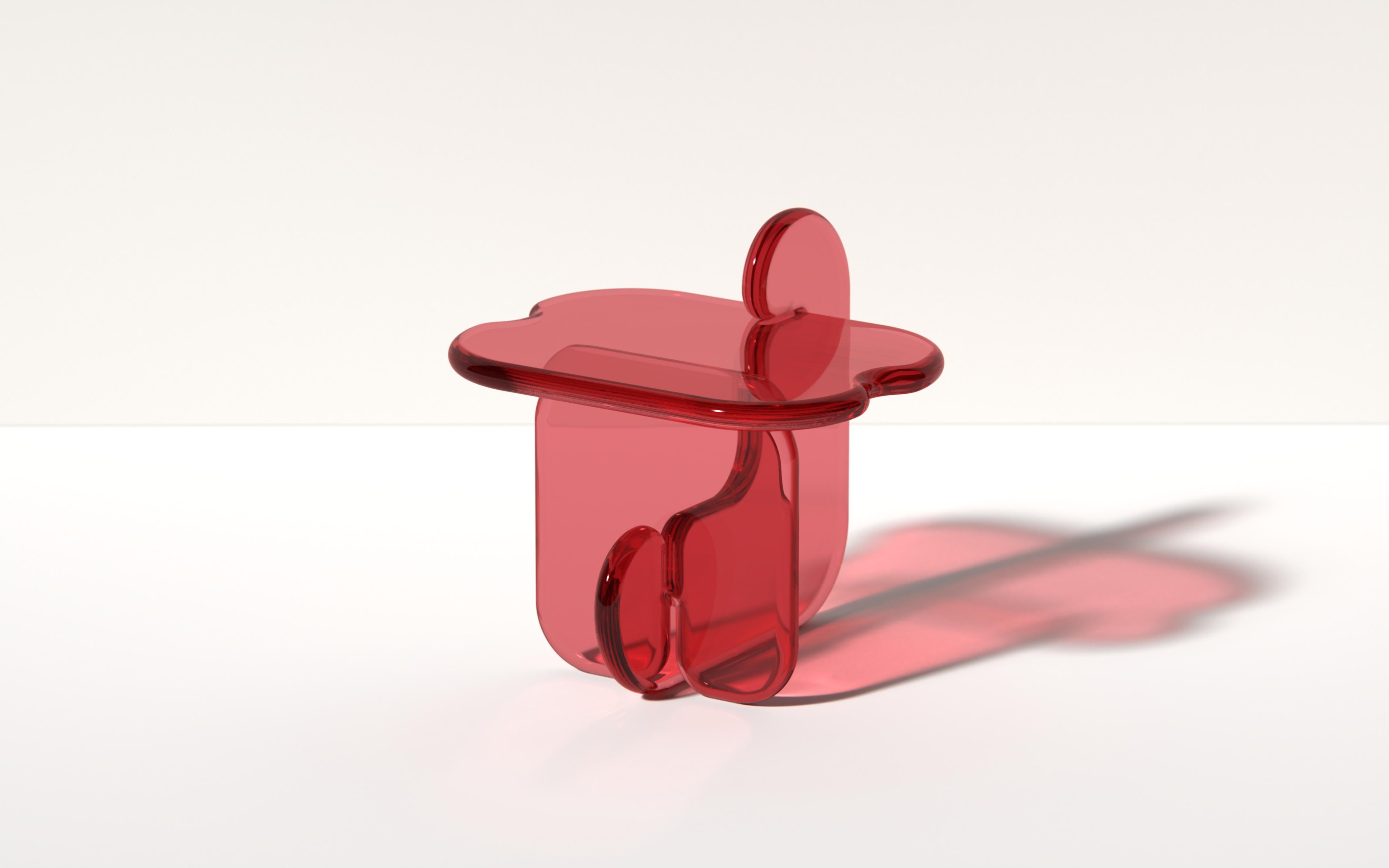 Table d'appoint Plump en Deep Olive, résine de polyuréthane translucide, par Ian Cochran en vente 2