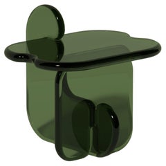 Table d'appoint Plump en Deep Olive, résine de polyuréthane translucide, par Ian Cochran