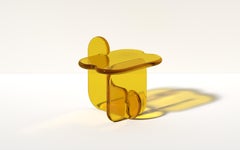 Plump Side Table in Topaz Yellow, Translucent Polyurethane Resin, by Ian Cochran